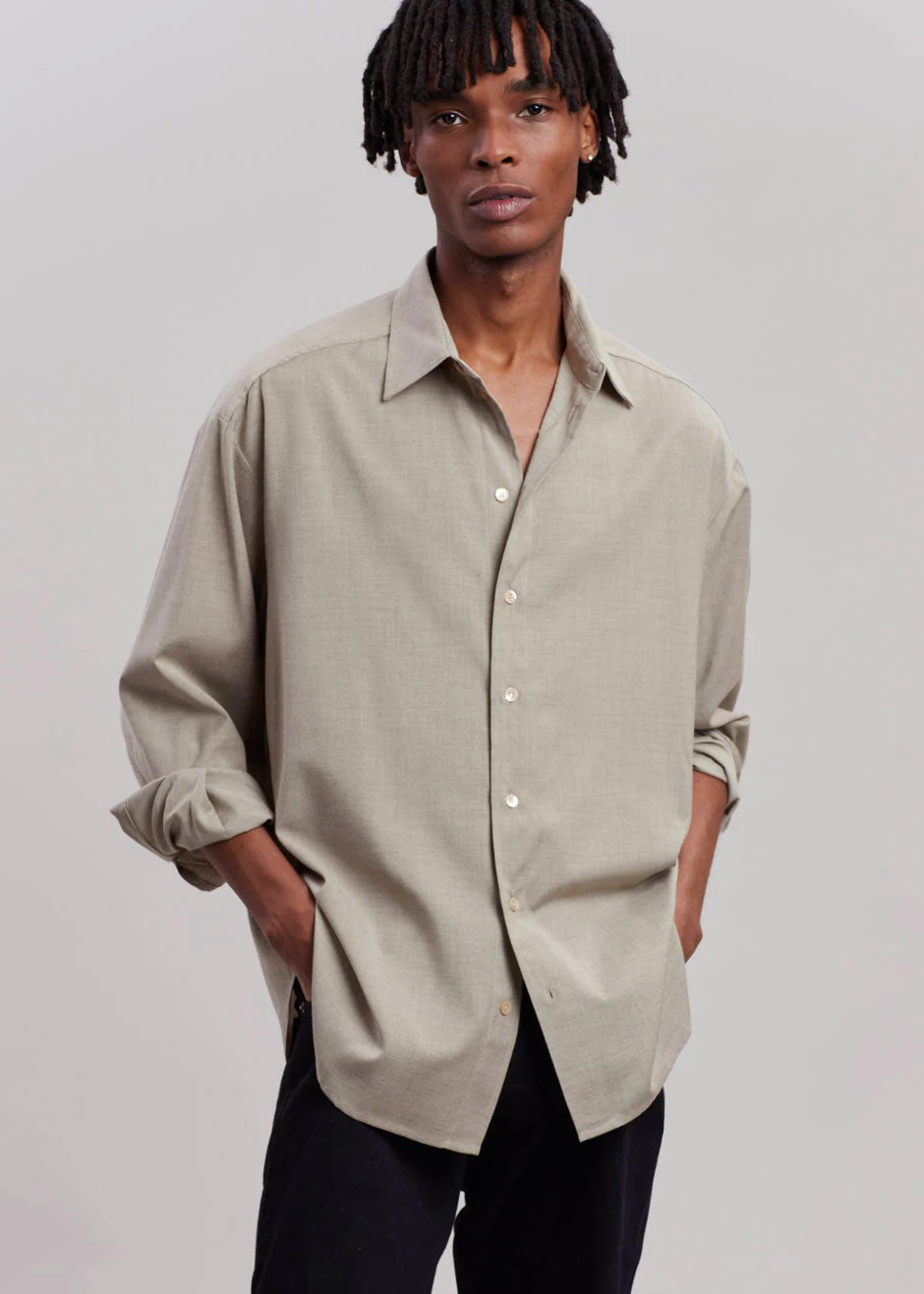 Gelso Shirt - Light Taupe Melange - Image 7