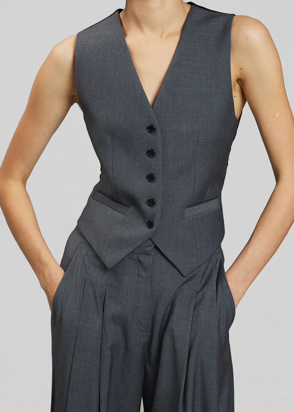 Gelso Waistcoat - Dark Grey Melange - Image 3