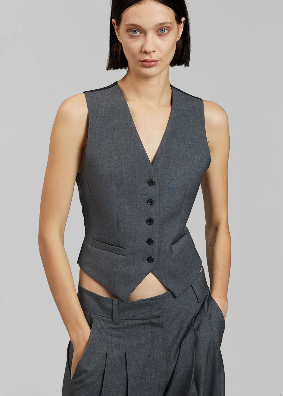 Gelso Waistcoat - Dark Grey Melange - Image 5