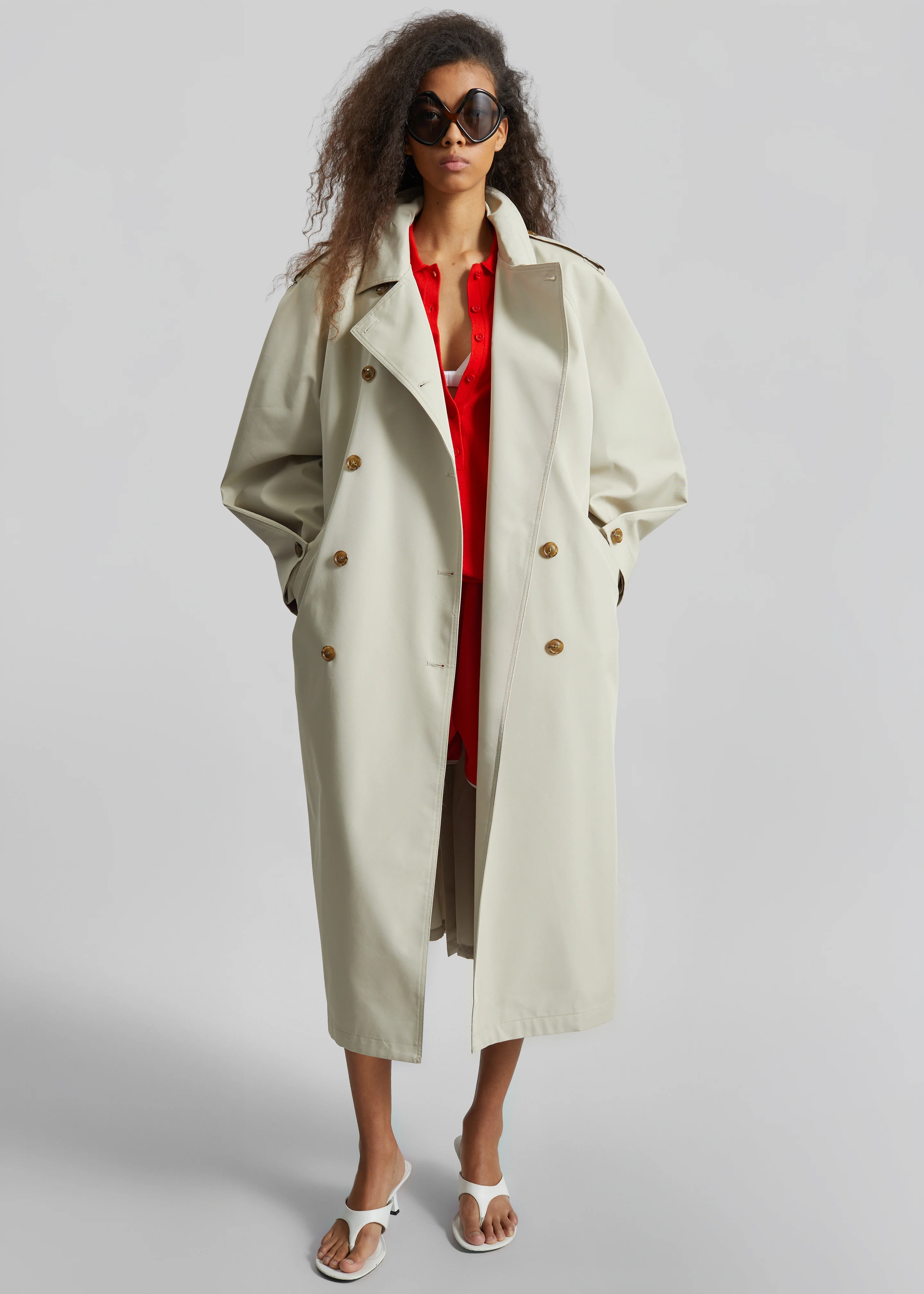 Genoa Padded Trench Coat - Beige - Image 2
