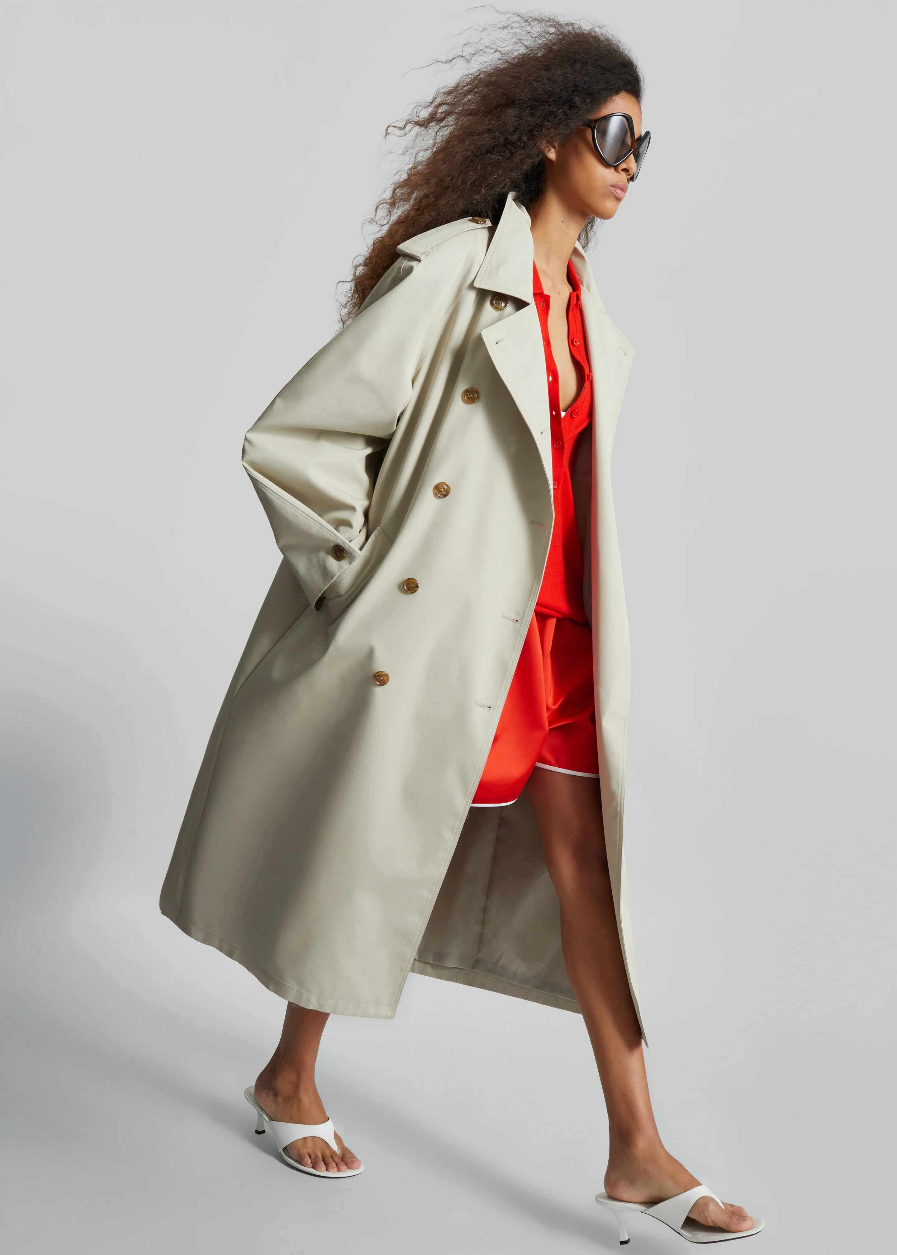 Genoa Padded Trench Coat - Beige - Image 3