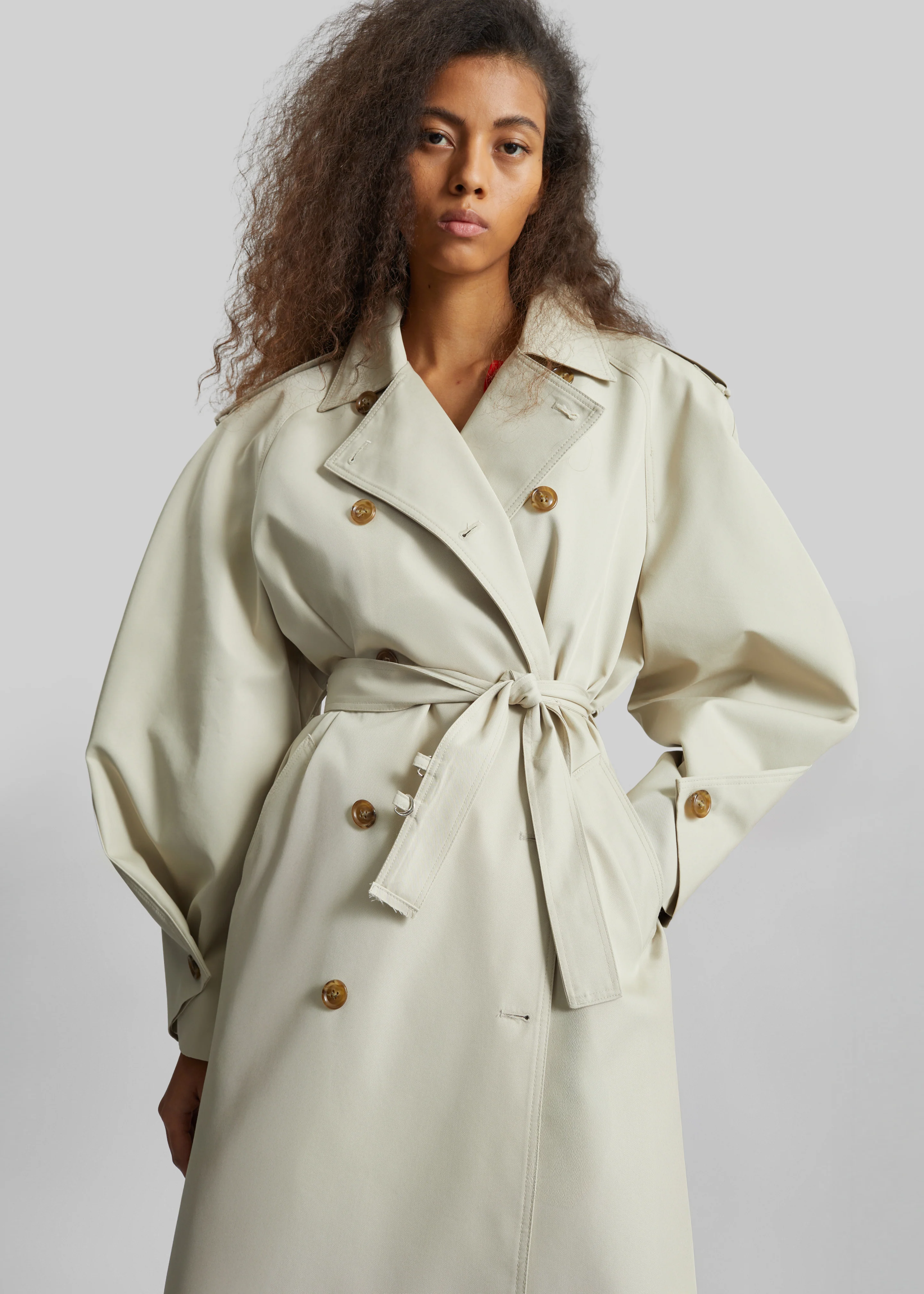 Genoa Padded Trench Coat - Beige - Image 4