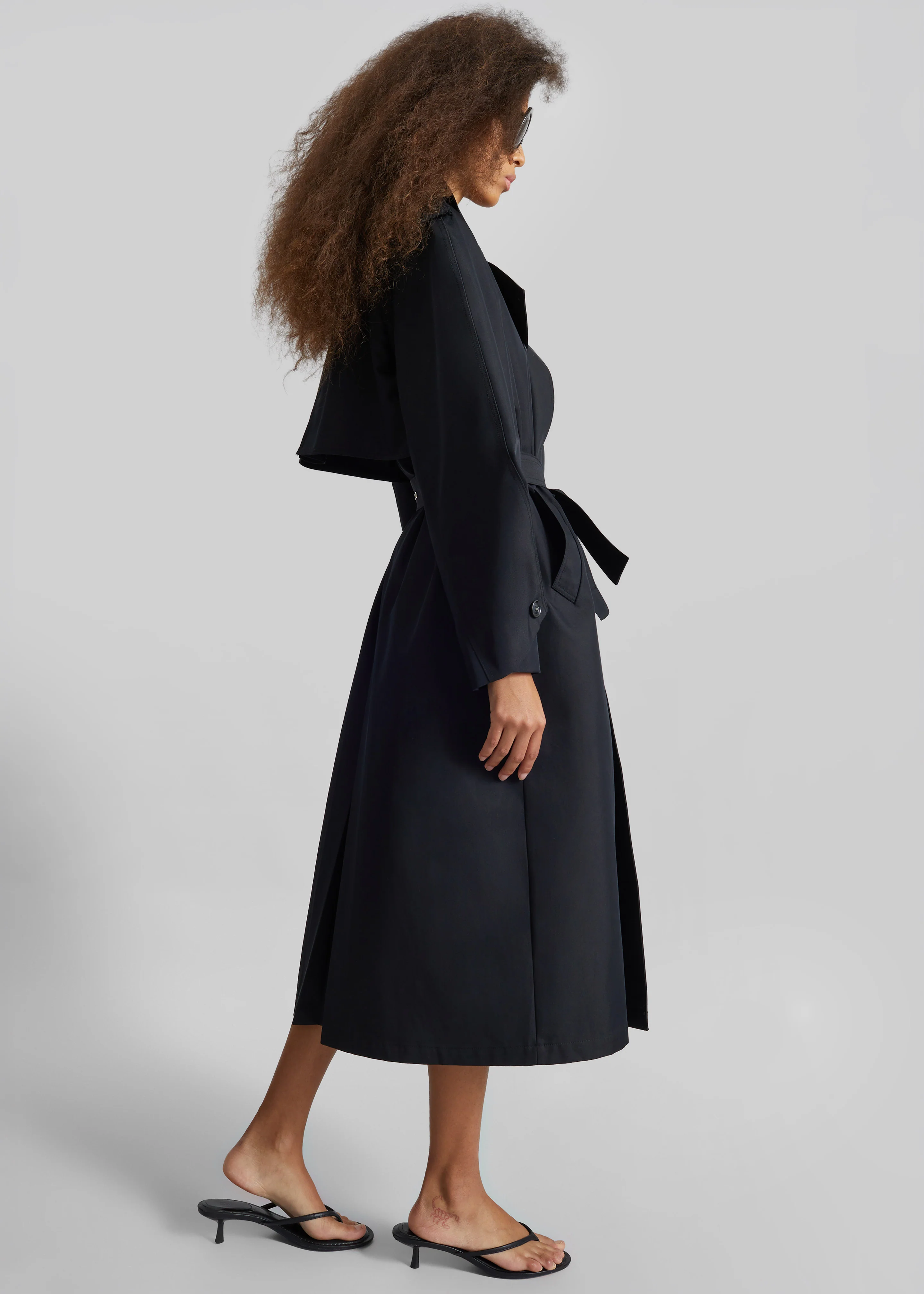 Genoa Padded Trench Coat - Black - Image 4