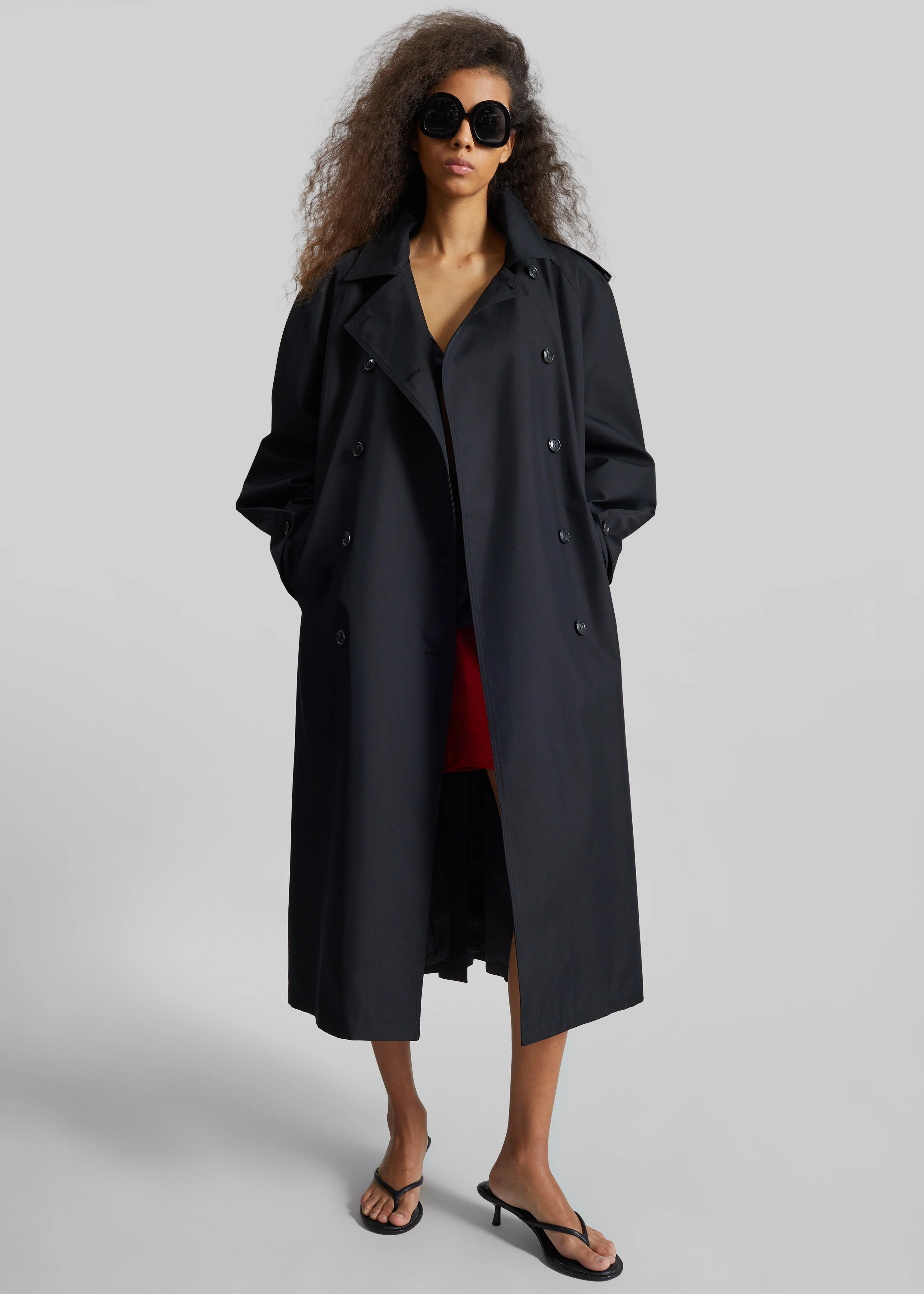 Genoa Padded Trench Coat - Black - Image 5