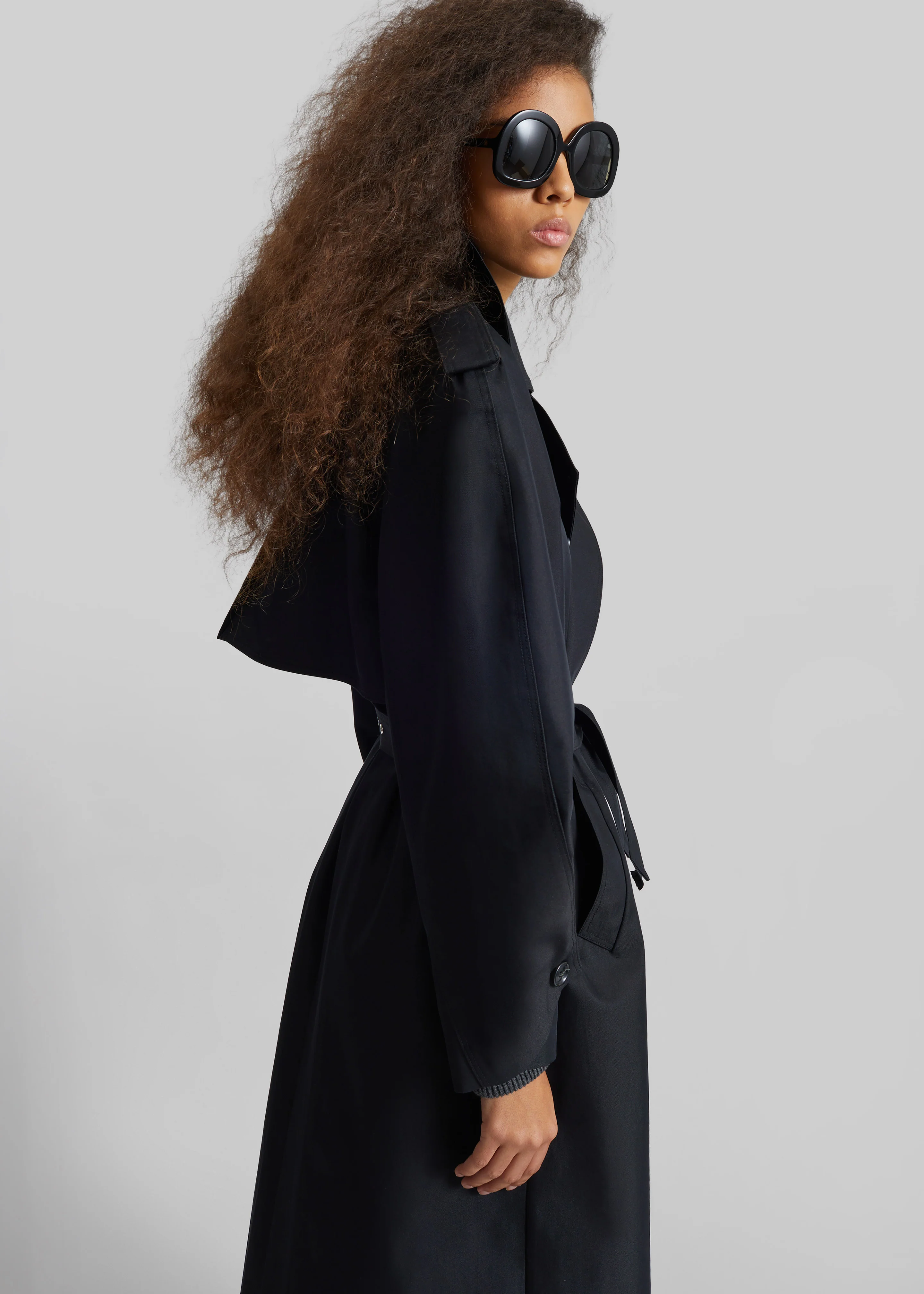 Genoa Padded Trench Coat - Black - Image 7