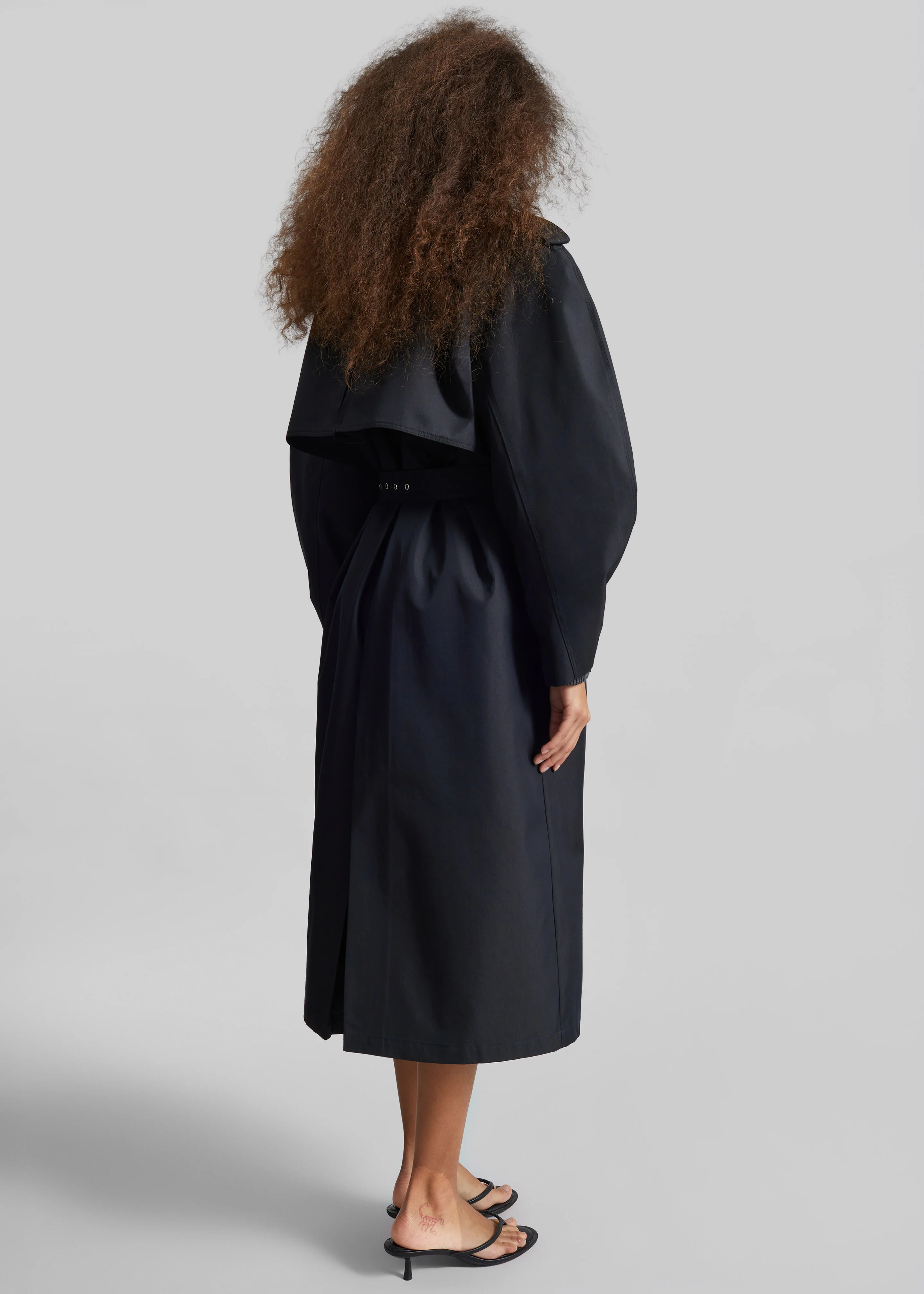 Genoa Padded Trench Coat - Black - Image 8