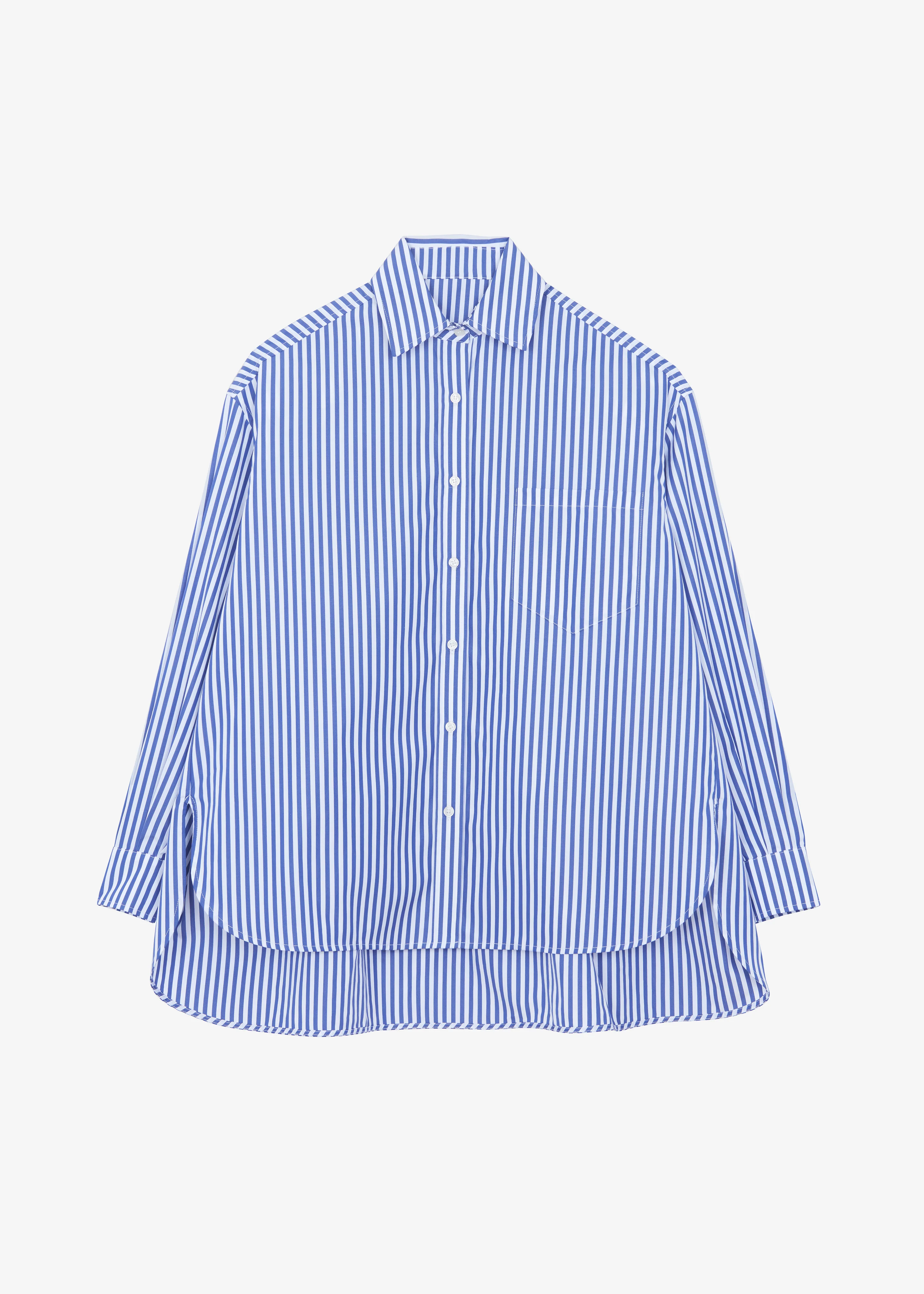 Georgia Boxy Shirt - White/Blue Stripe - Image 13