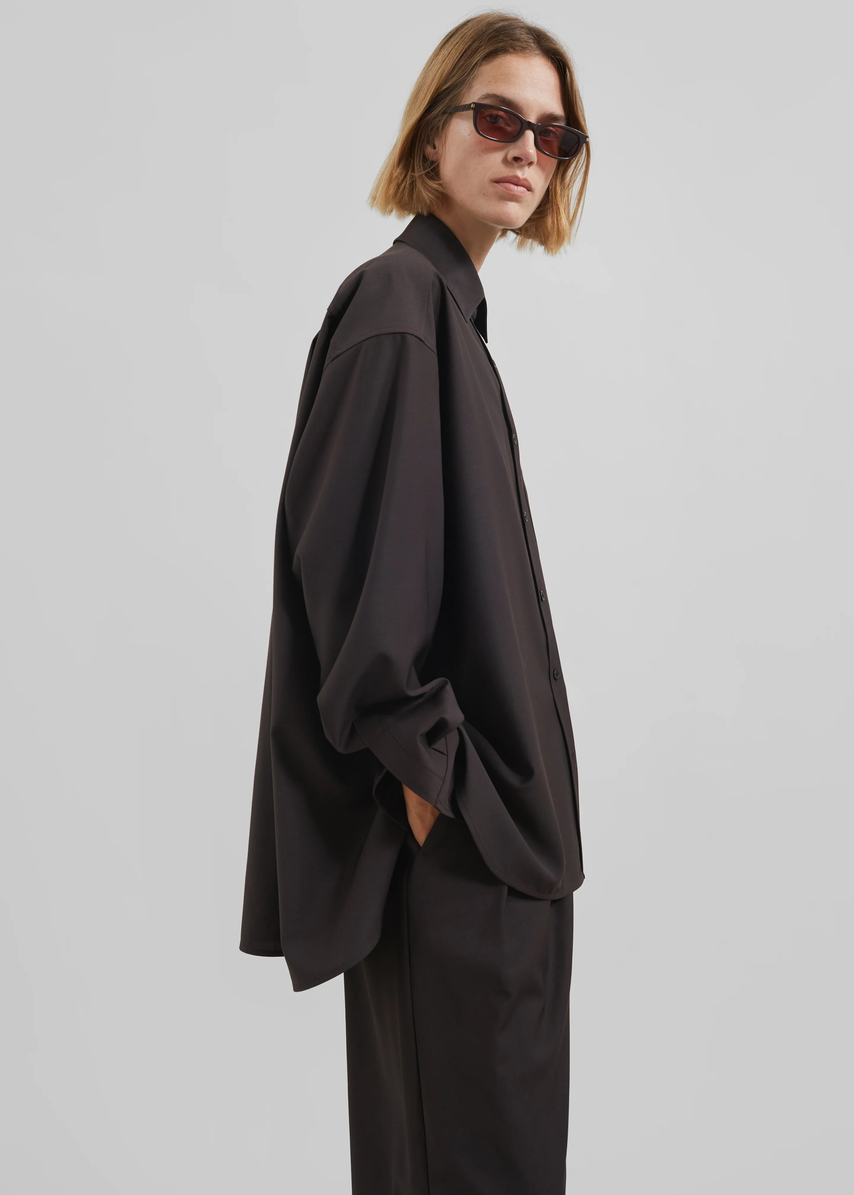 Georgia Wool Blend Shirt - Brown - Image 5