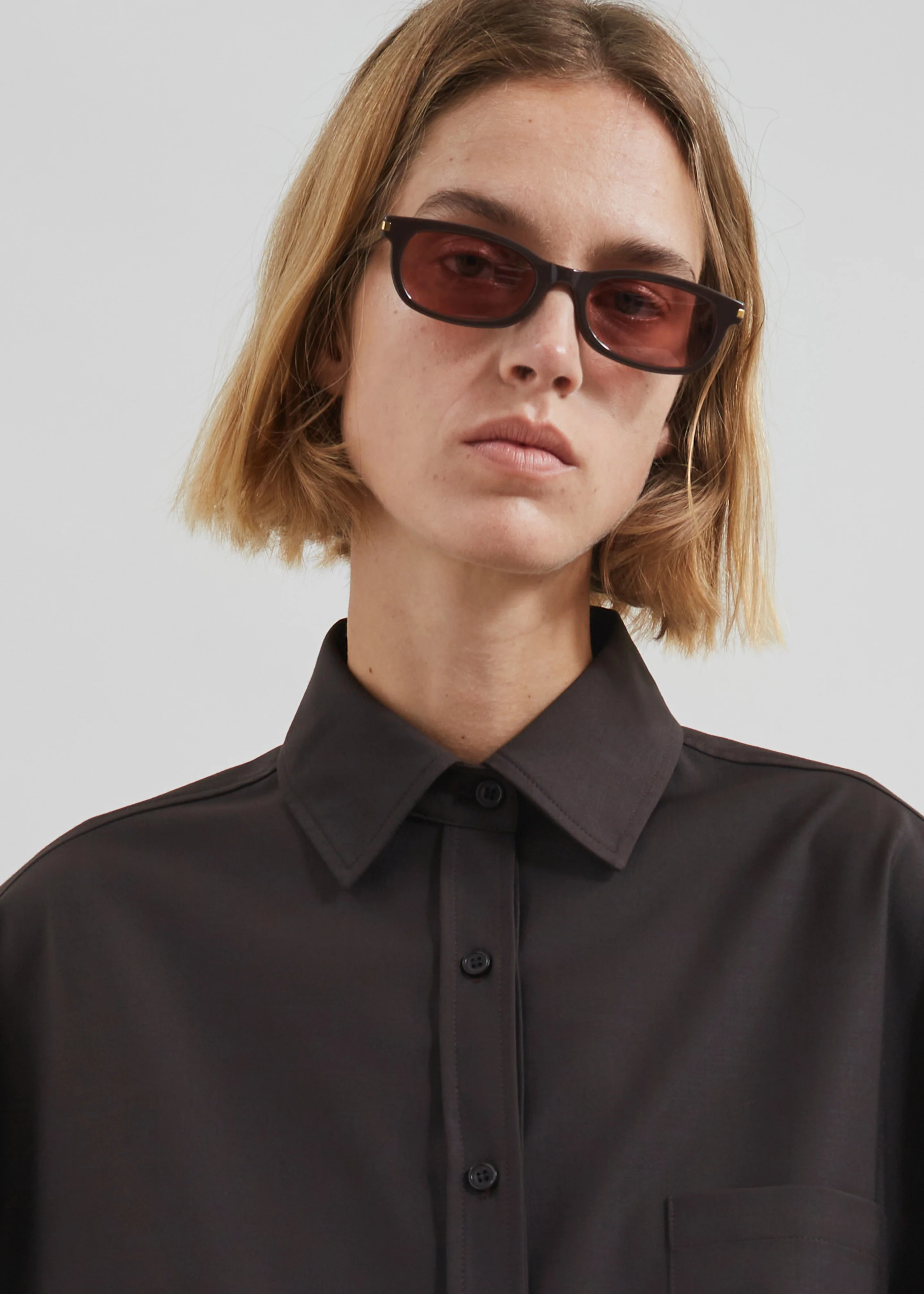 Georgia Wool Blend Shirt - Brown - Image 7