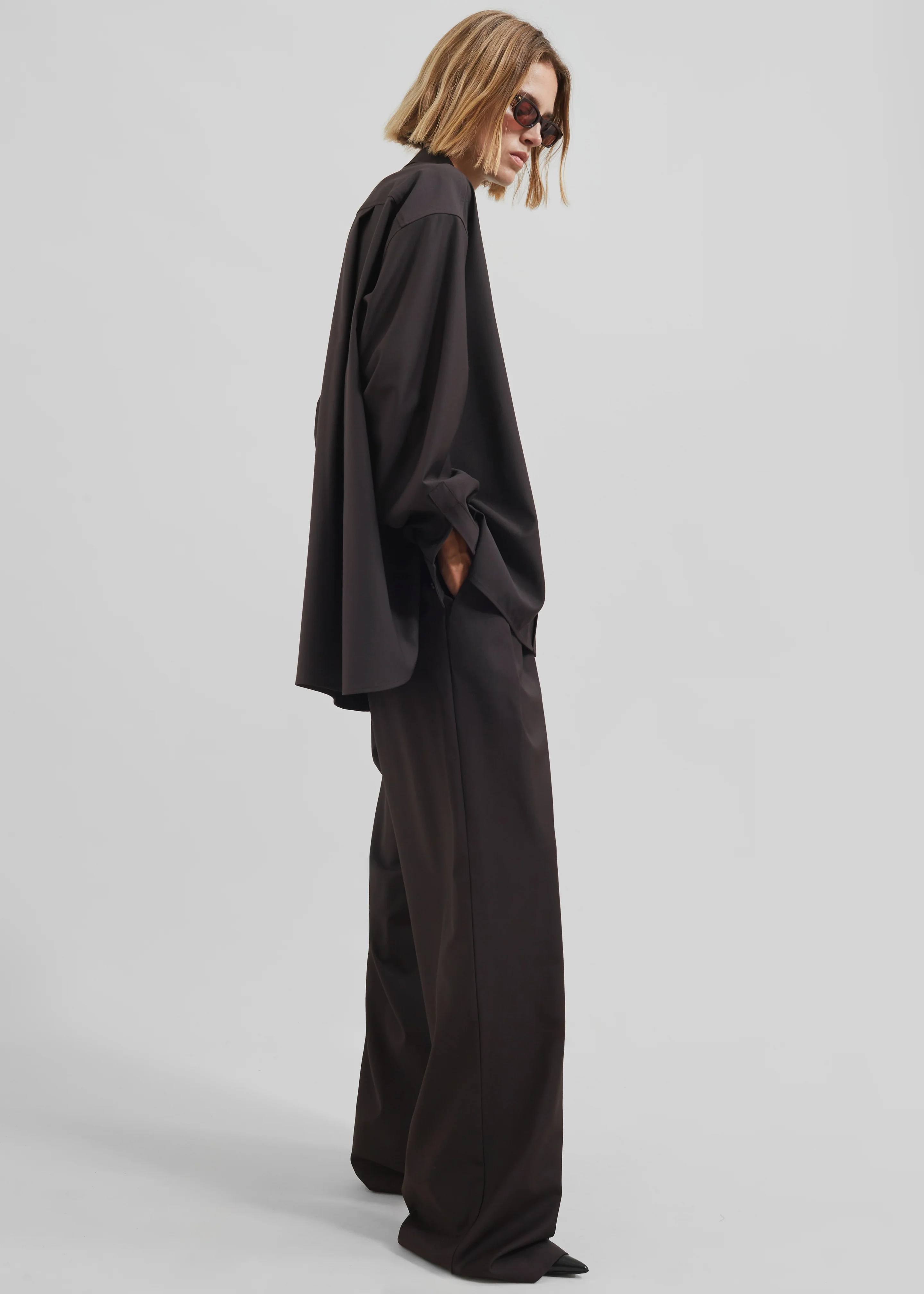 Georgia Wool Blend Shirt - Brown - Image 8