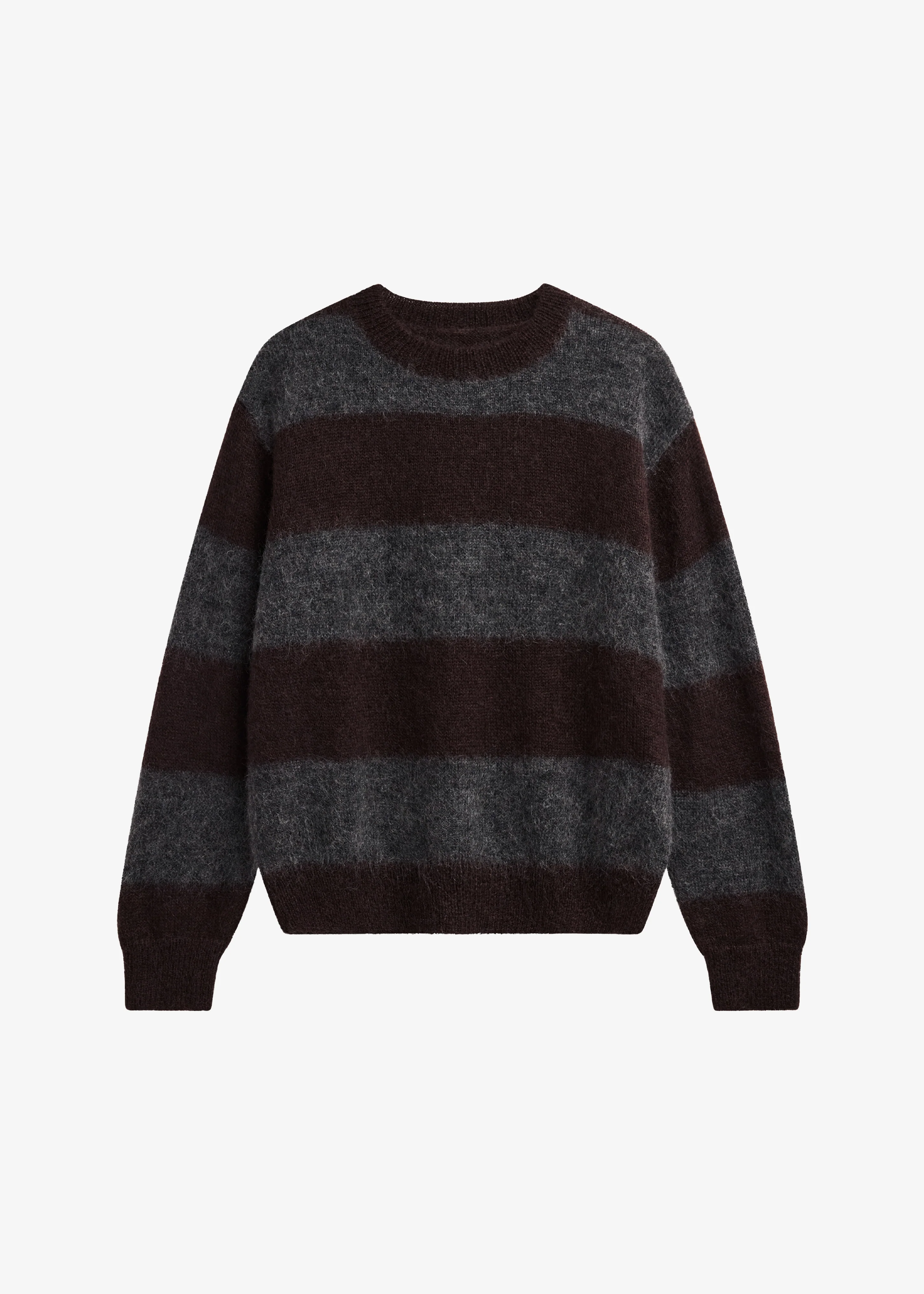 Gimel Mohair Sweater - Grey/Brown Stripe - Image 9