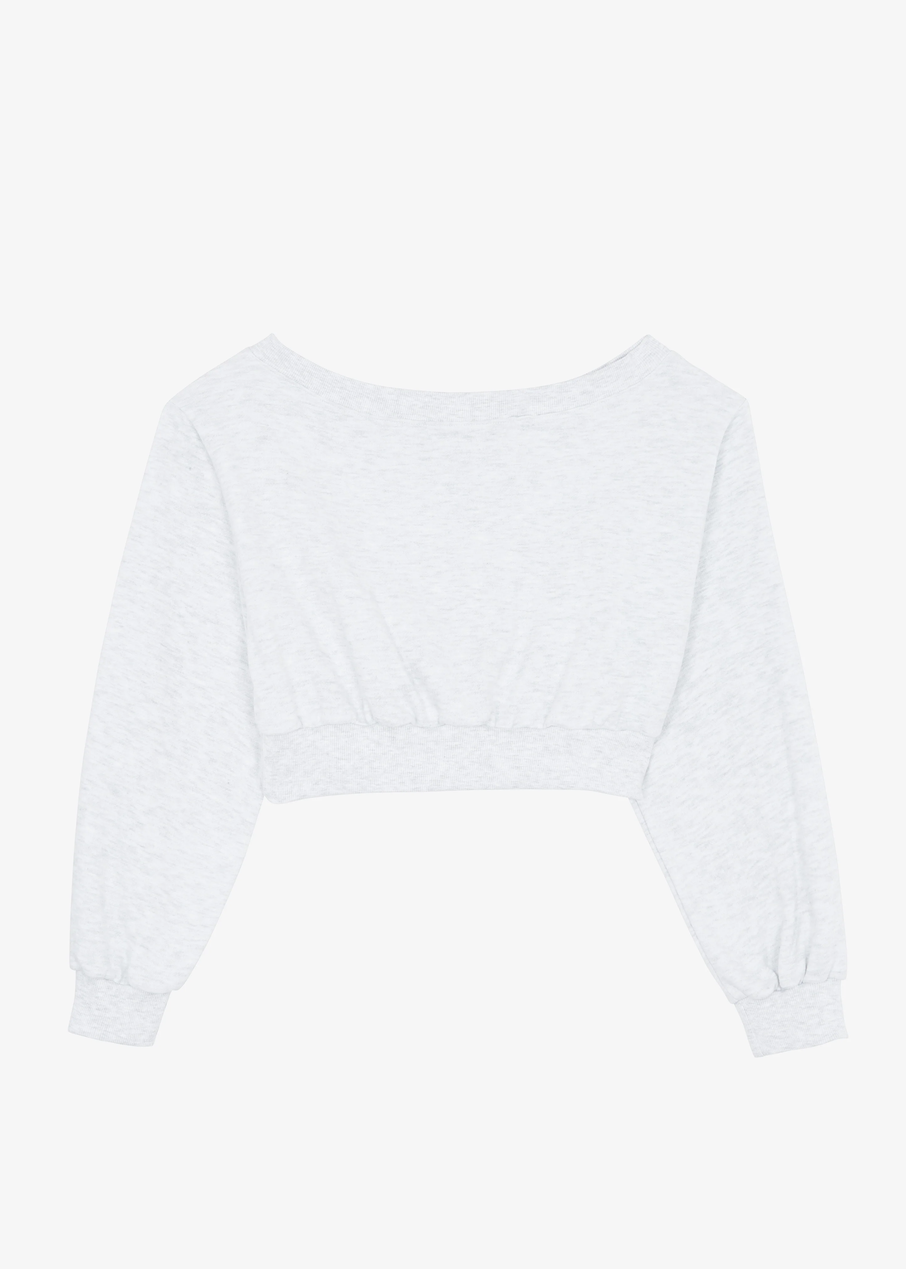 Gine Cropped Sweatshirt - Grey Melange - Image 10