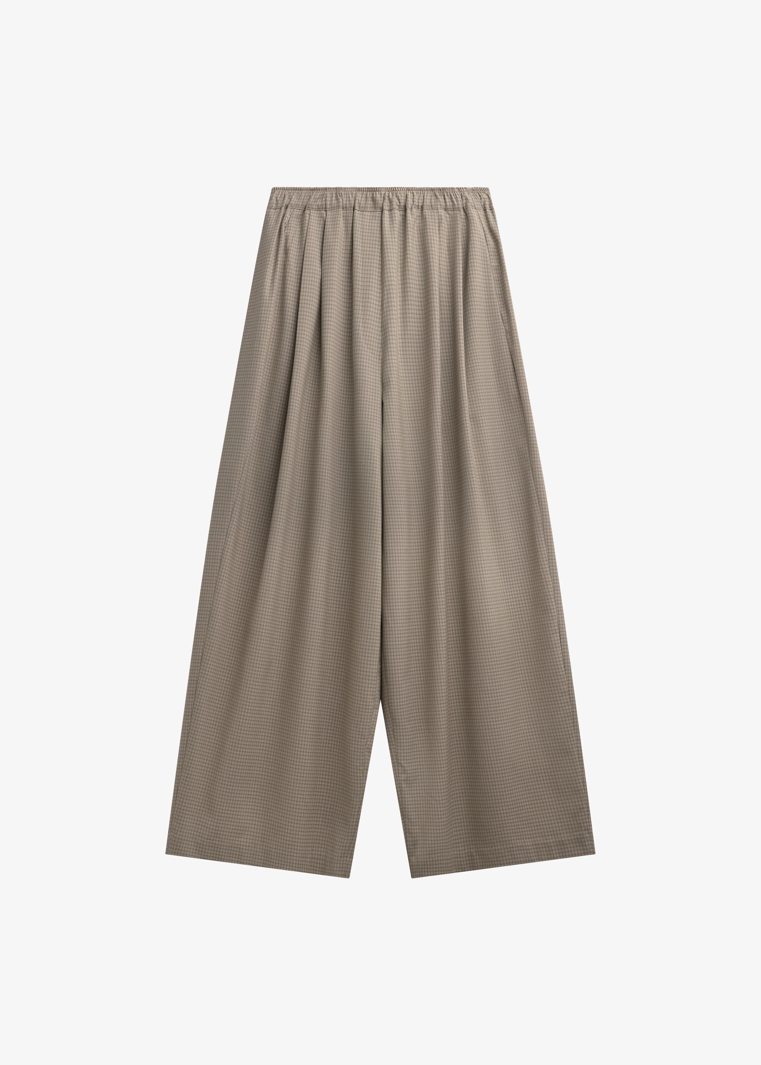 Gistel Pleated Pants - Beige Plaid - Image 9