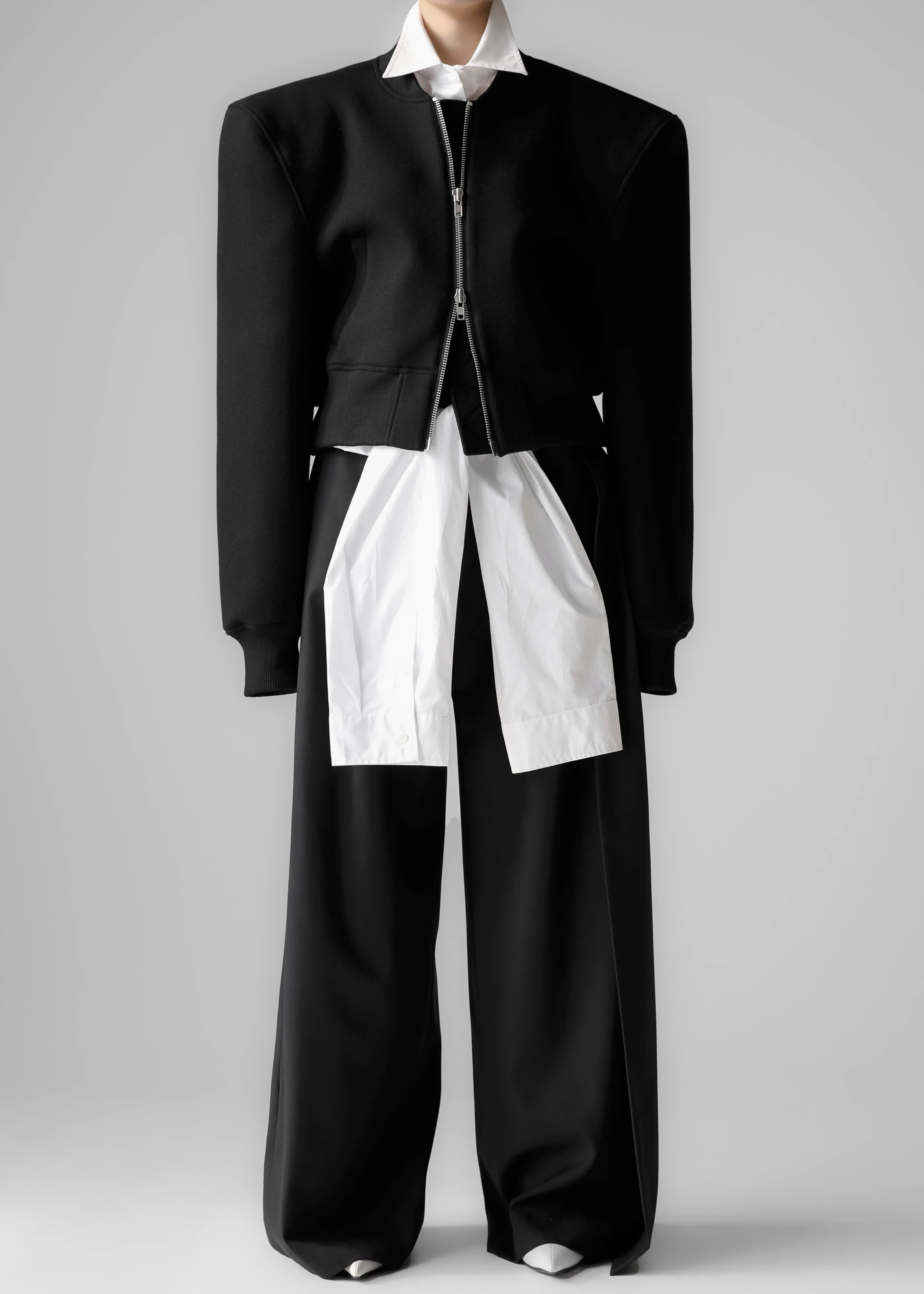 Glane Padded Wool Bomber Jacket - Black - Image 5