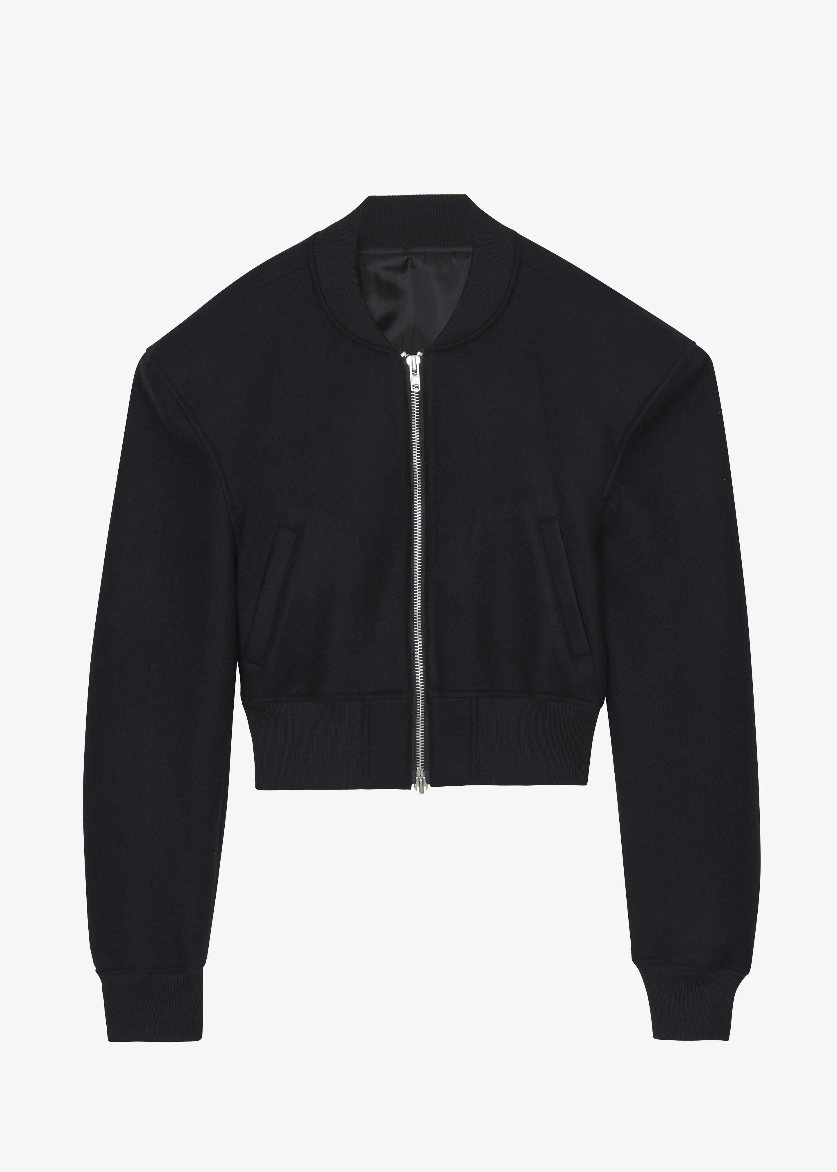 Glane Padded Wool Bomber Jacket - Black - Image 8