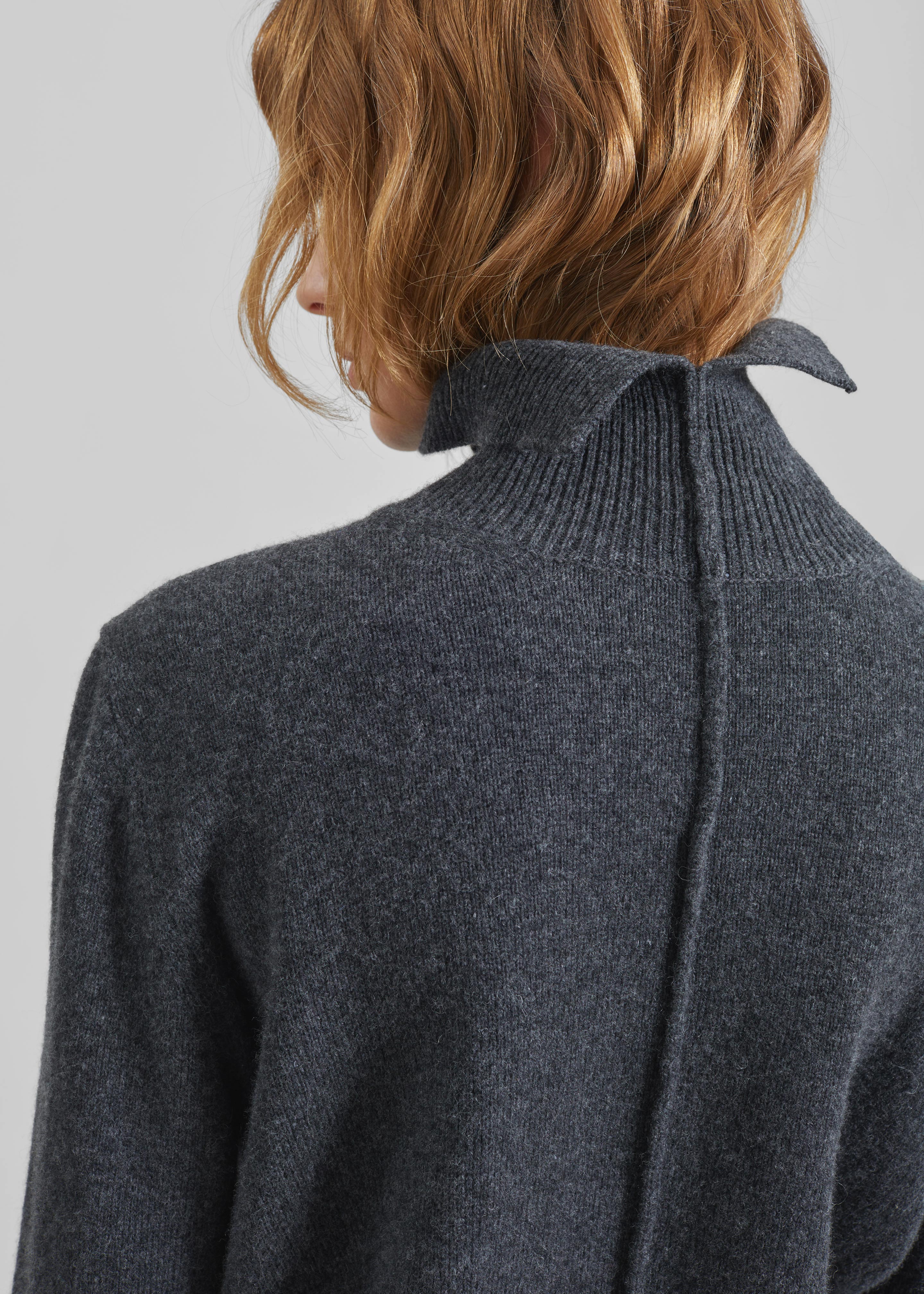 Grenaa Wool Turtleneck Sweater - Dark Grey - Image 4