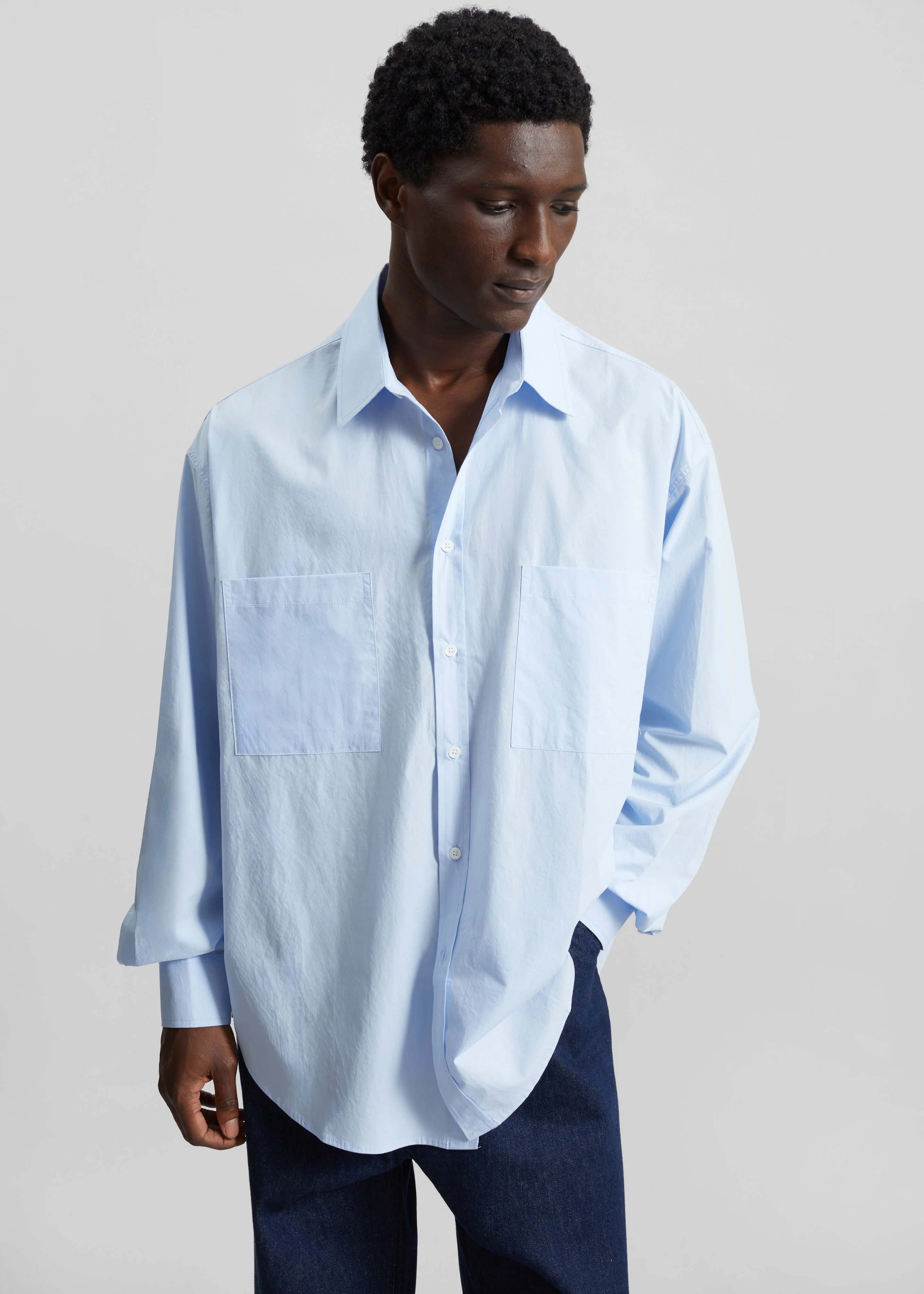 Gus Oversized Shirt - Sky - Image 6