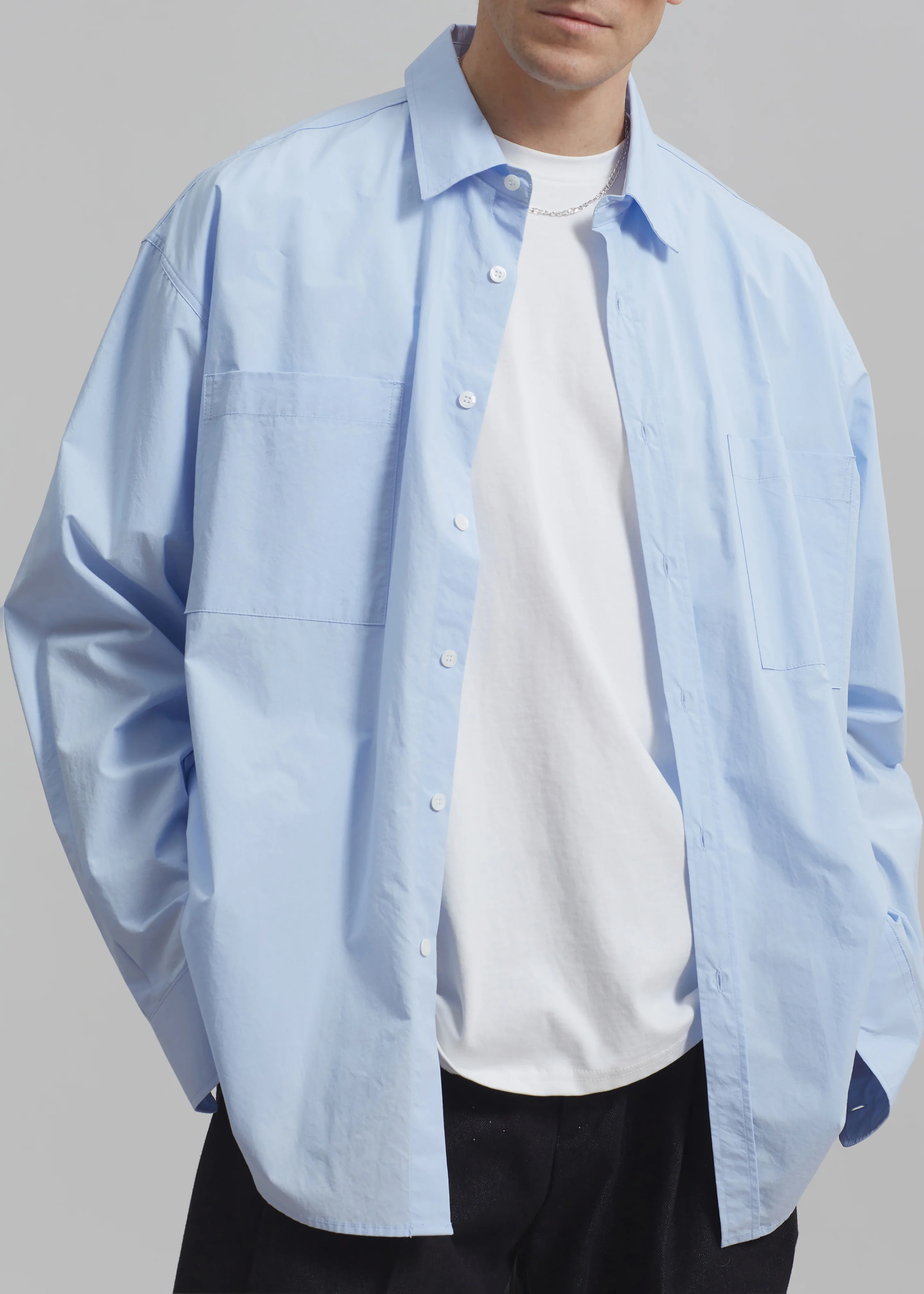 Gus Oversized Shirt - Sky - Image 7