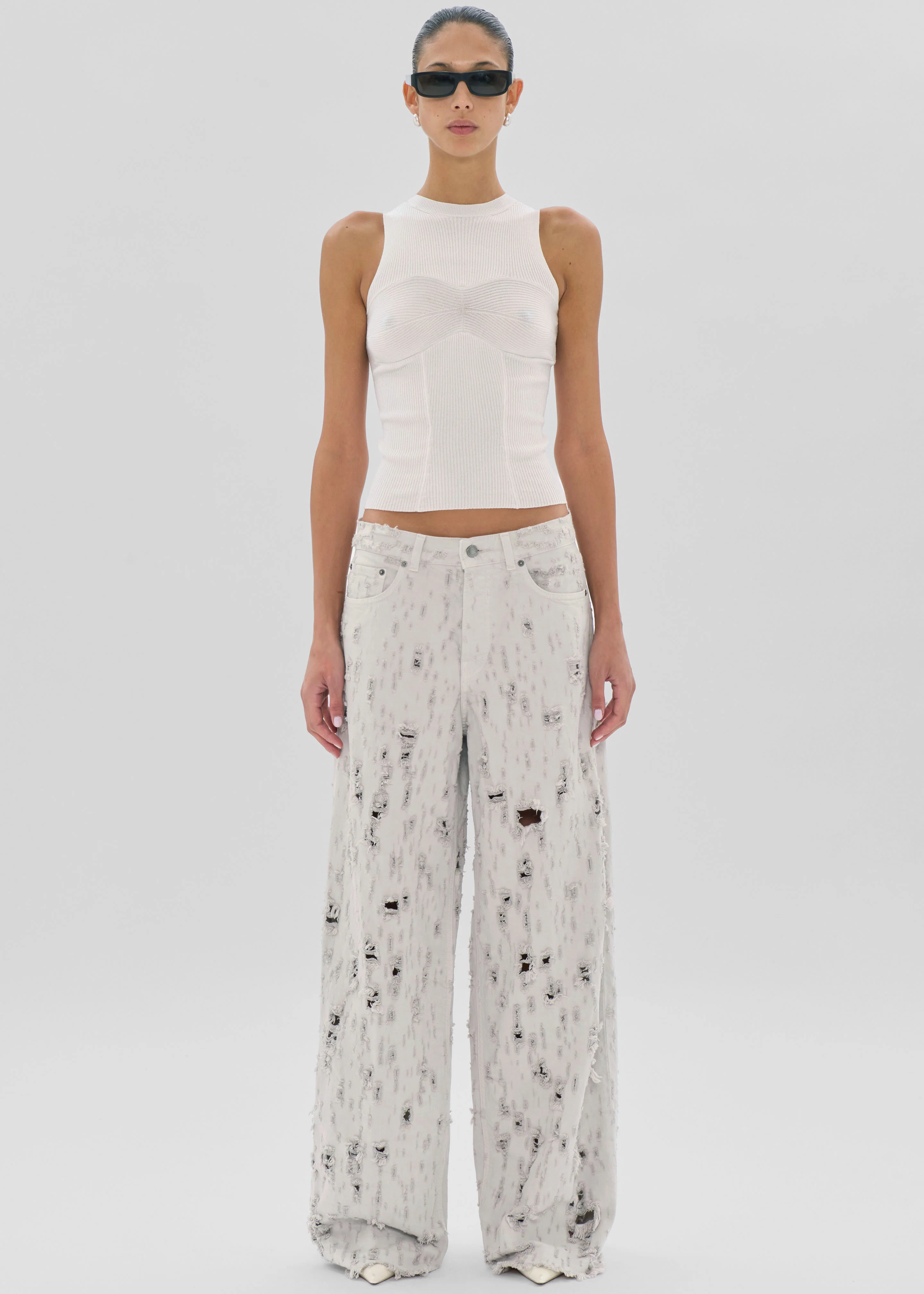 Haikure Bethany Bull Destroy Jeans - Wind Grey - Image 6