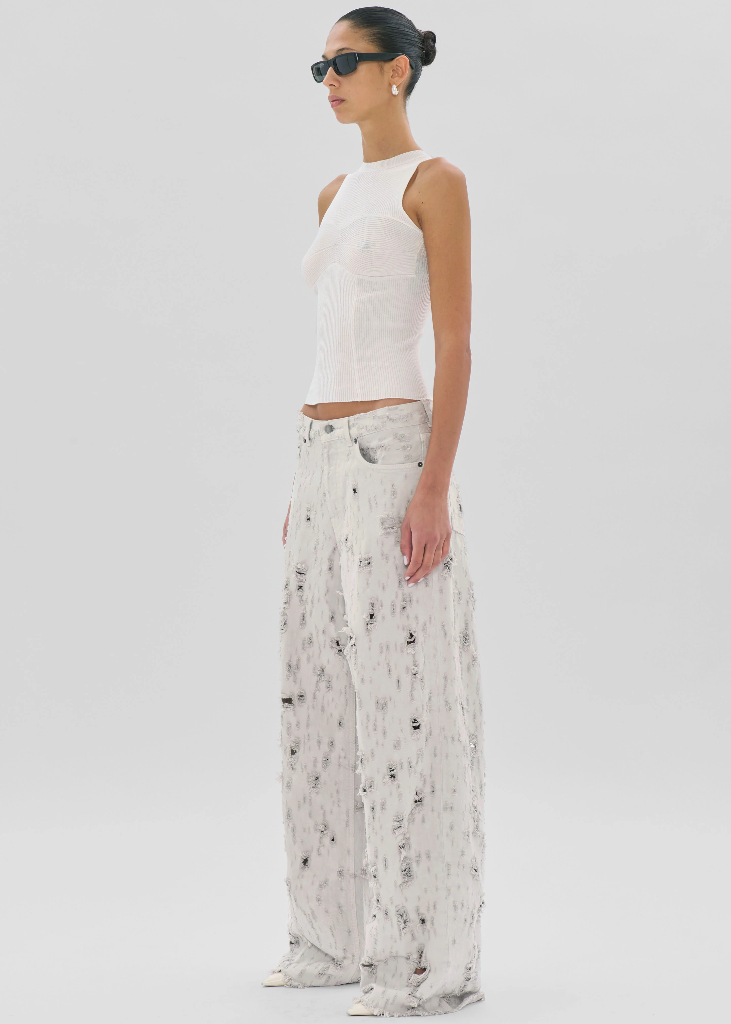 Haikure Bethany Bull Destroy Jeans - Wind Grey - Image 7