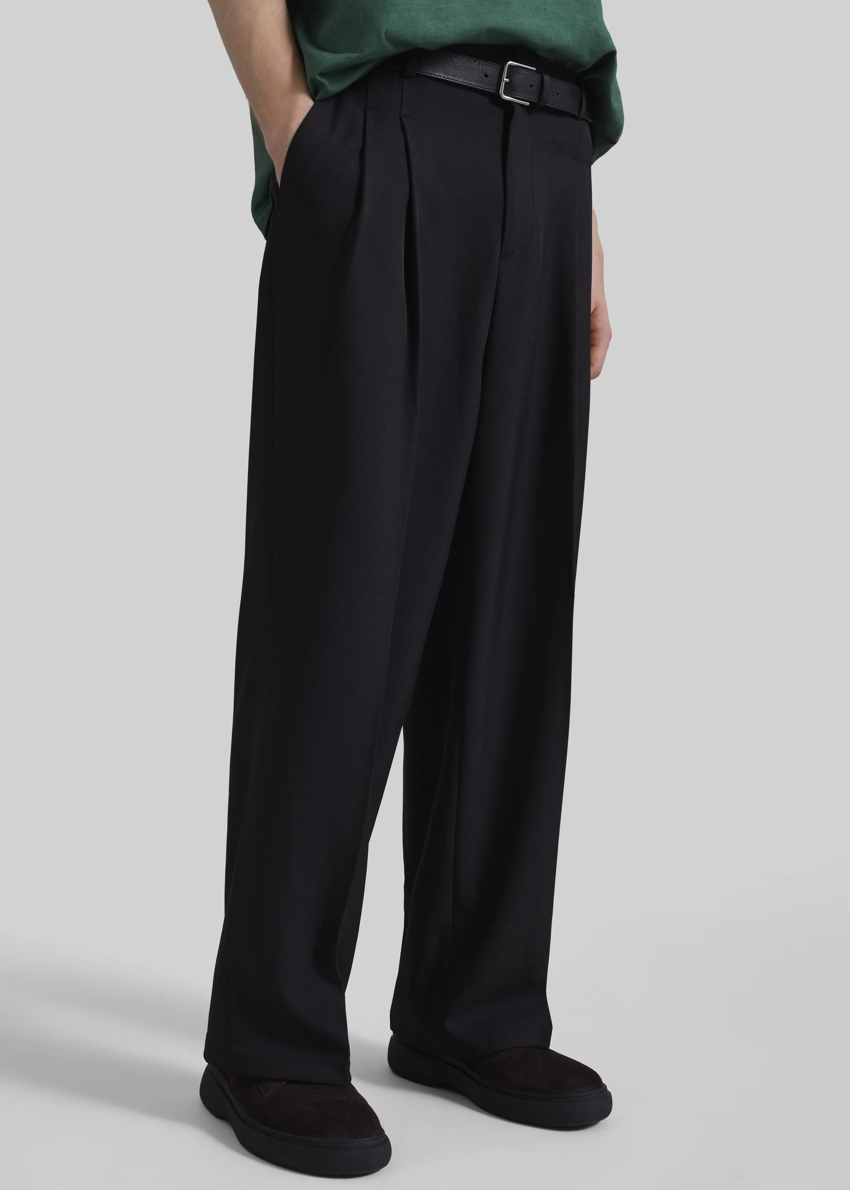 Halbert Pleated Trousers - Black - Image 5
