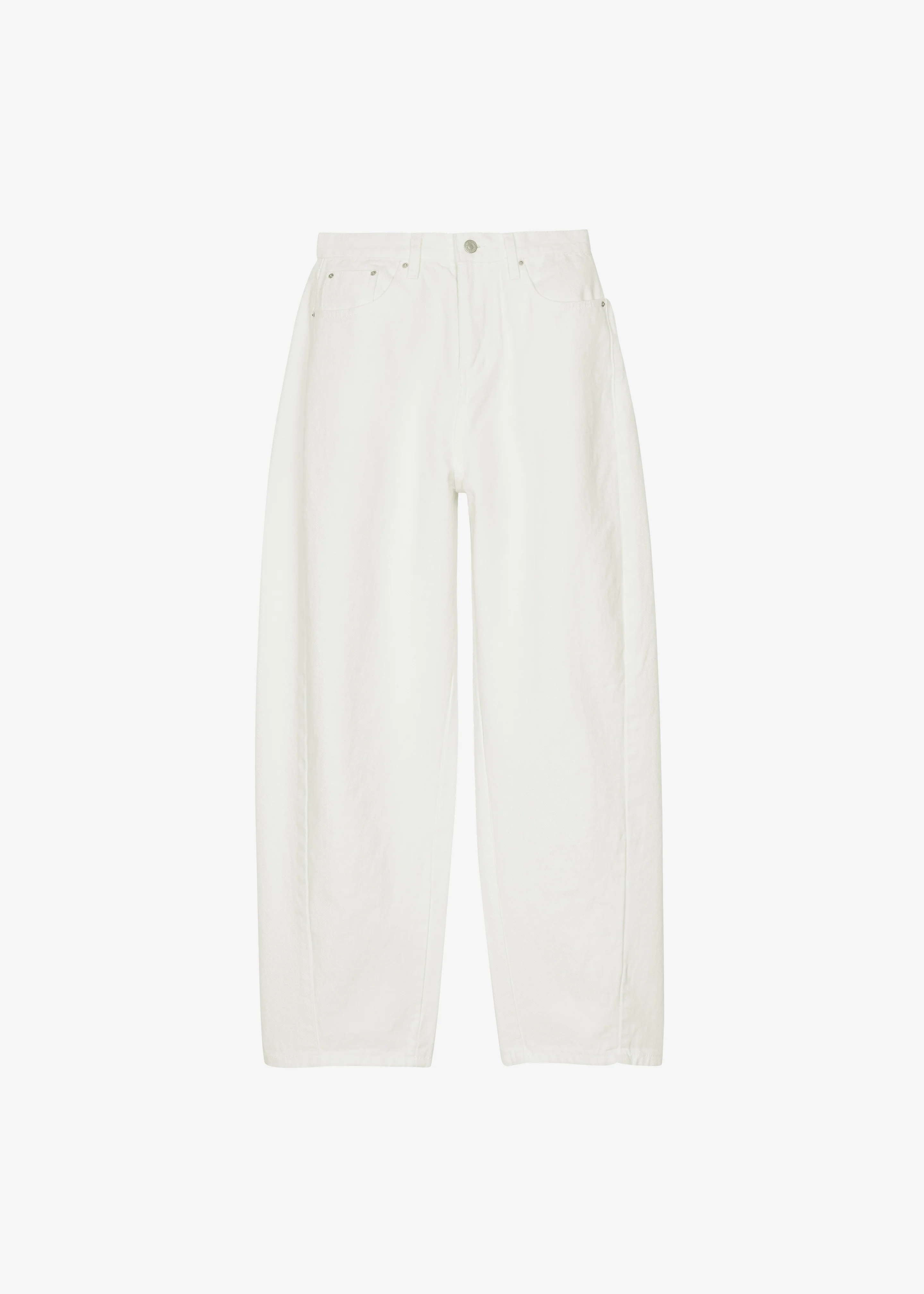 Halgar Frayed Seam Barrel Leg Jeans - White - Image 14