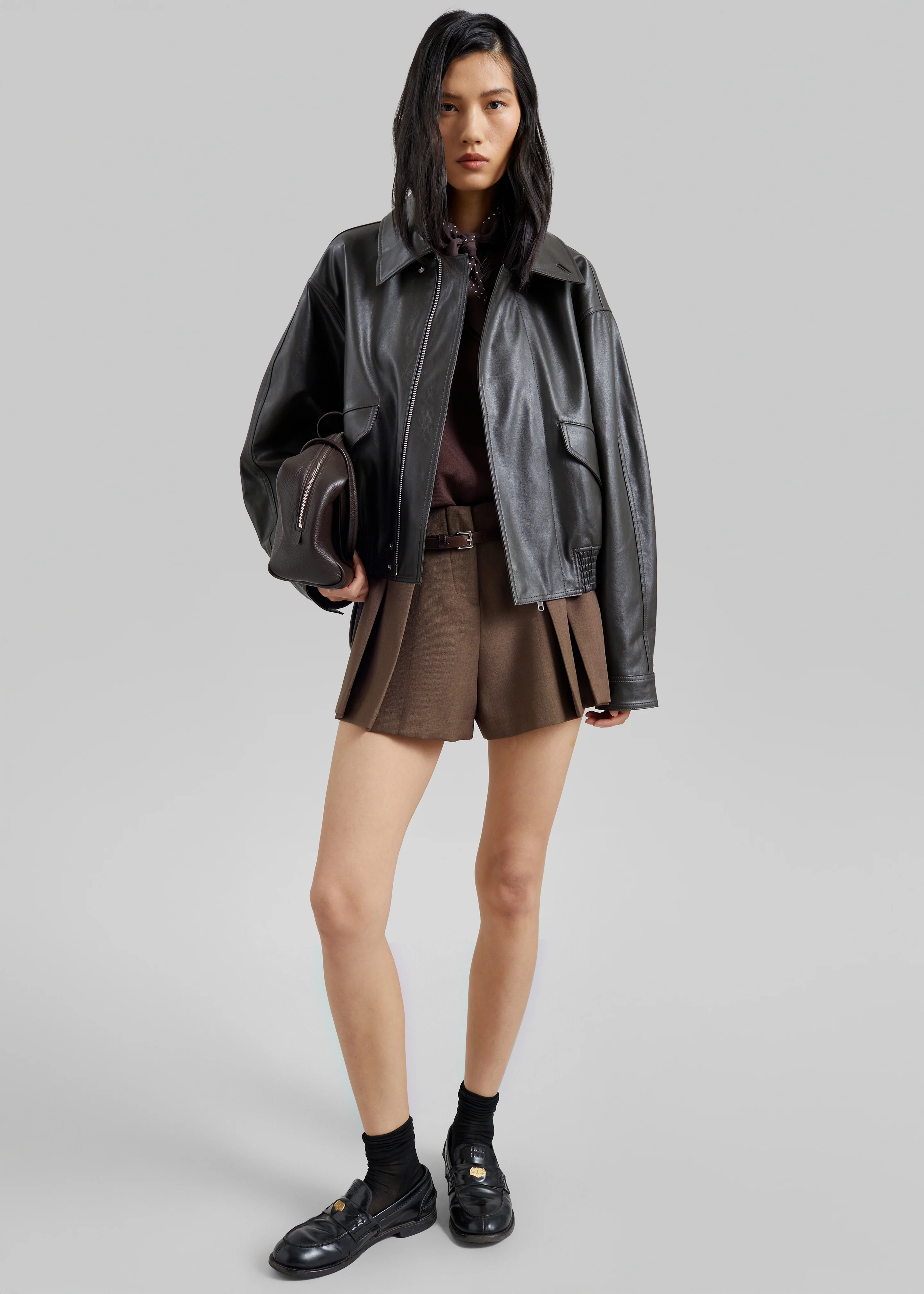 Halmstad Faux Leather Jacket - Charcoal - Image 2