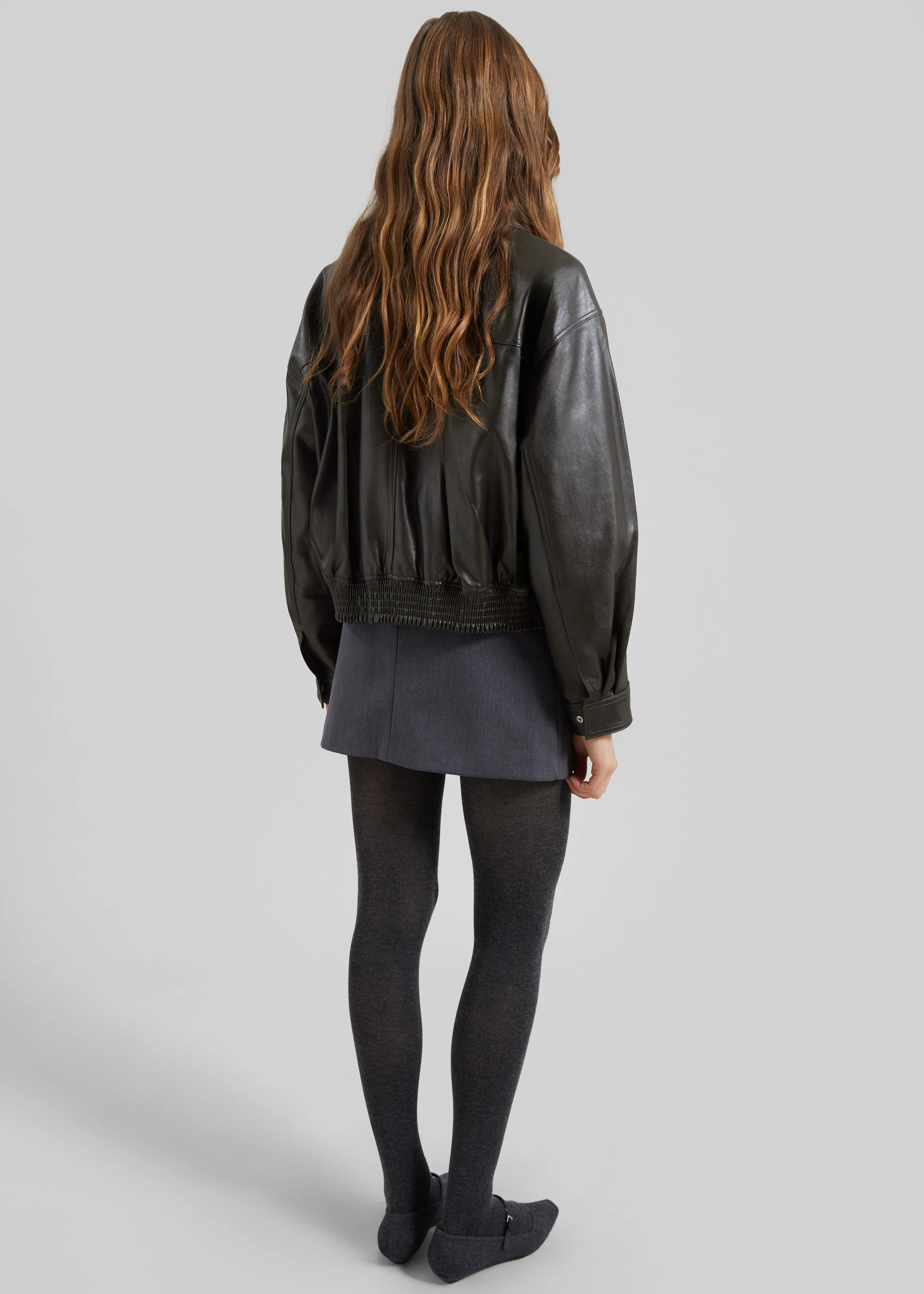 Halmstad Faux Leather Jacket - Charcoal - Image 7