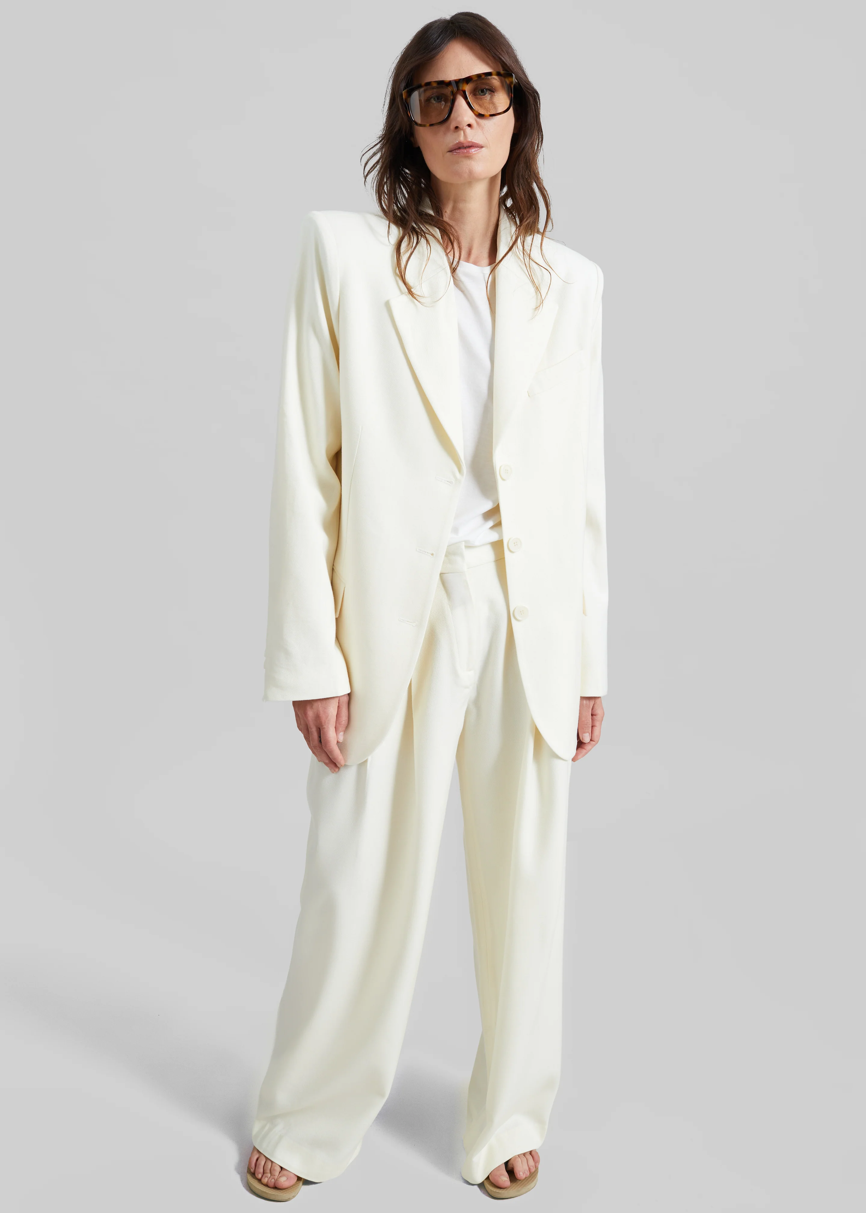 Halser Oversized Blazer - Ivory - Image 3
