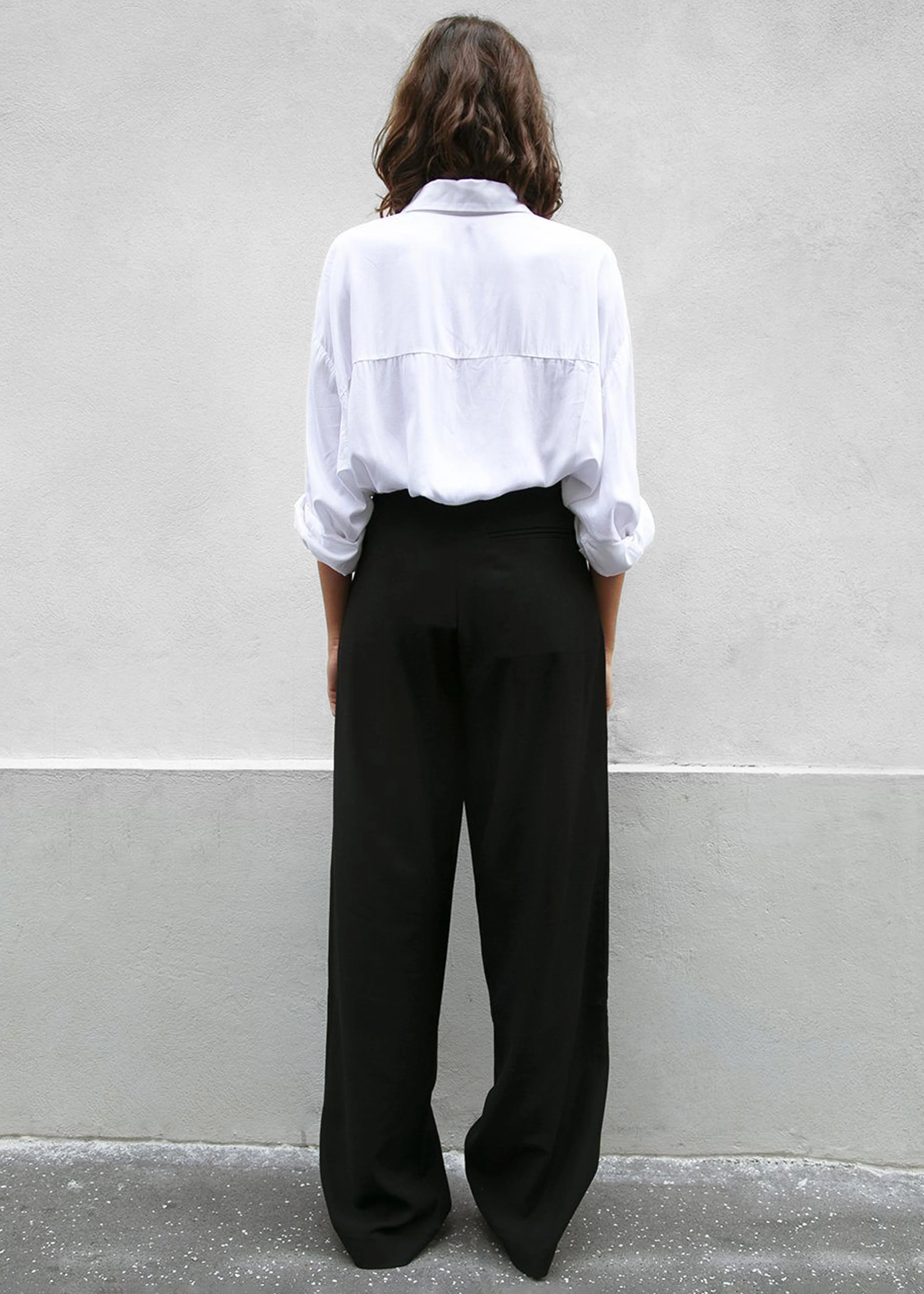 Hanna Silky Oversized Blouse - White - Image 7