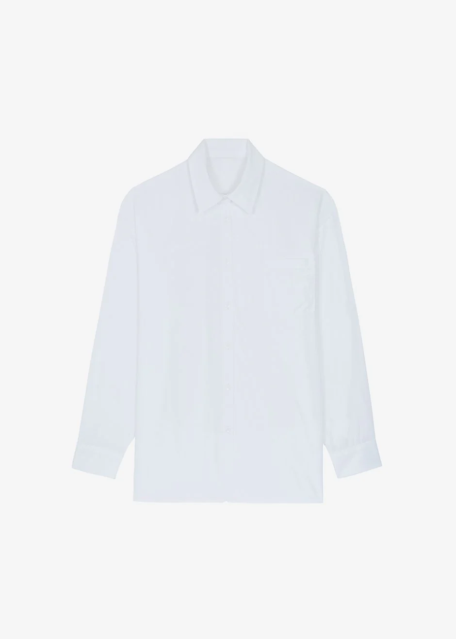 Hanna Silky Oversized Blouse - White - Image 8