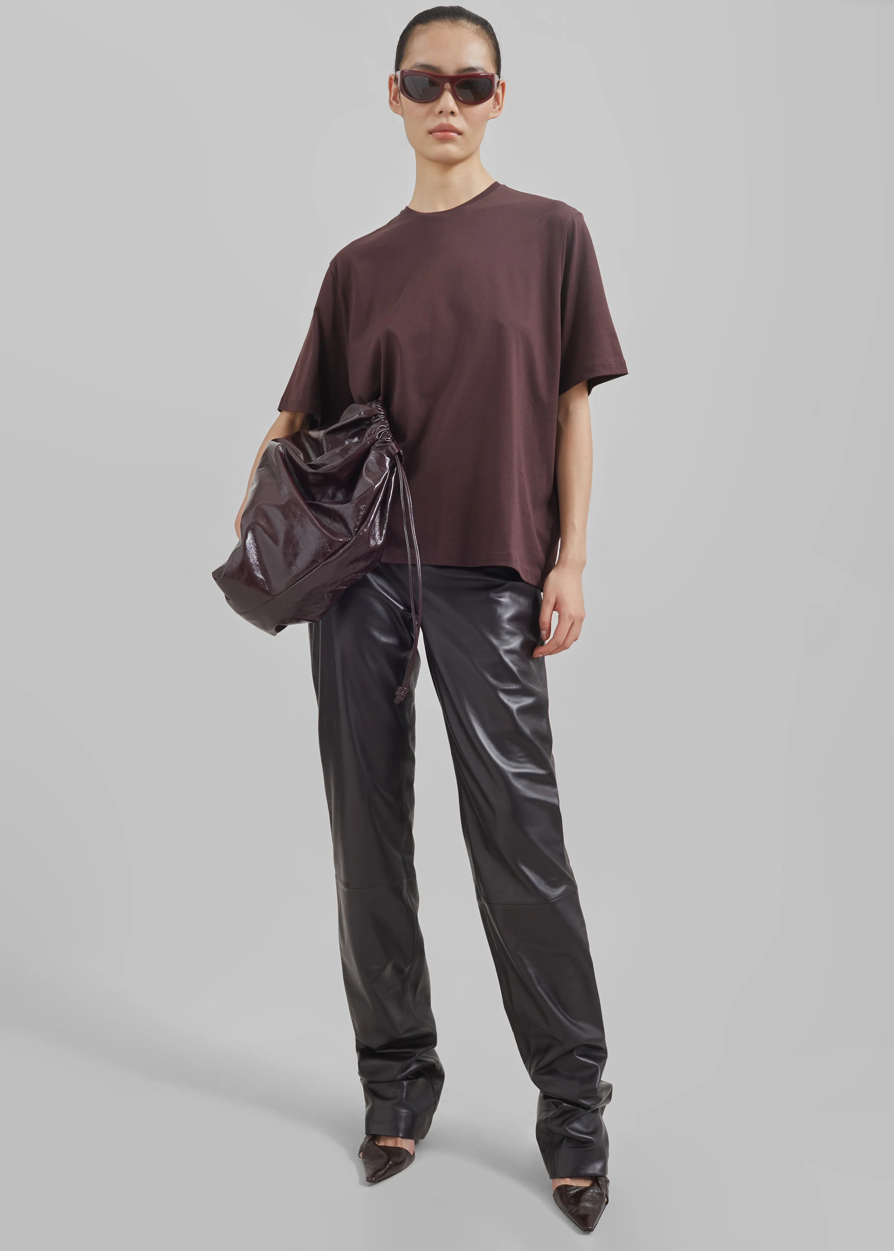Harper Soft Organic T-Shirt - Dark Plum - Image 2