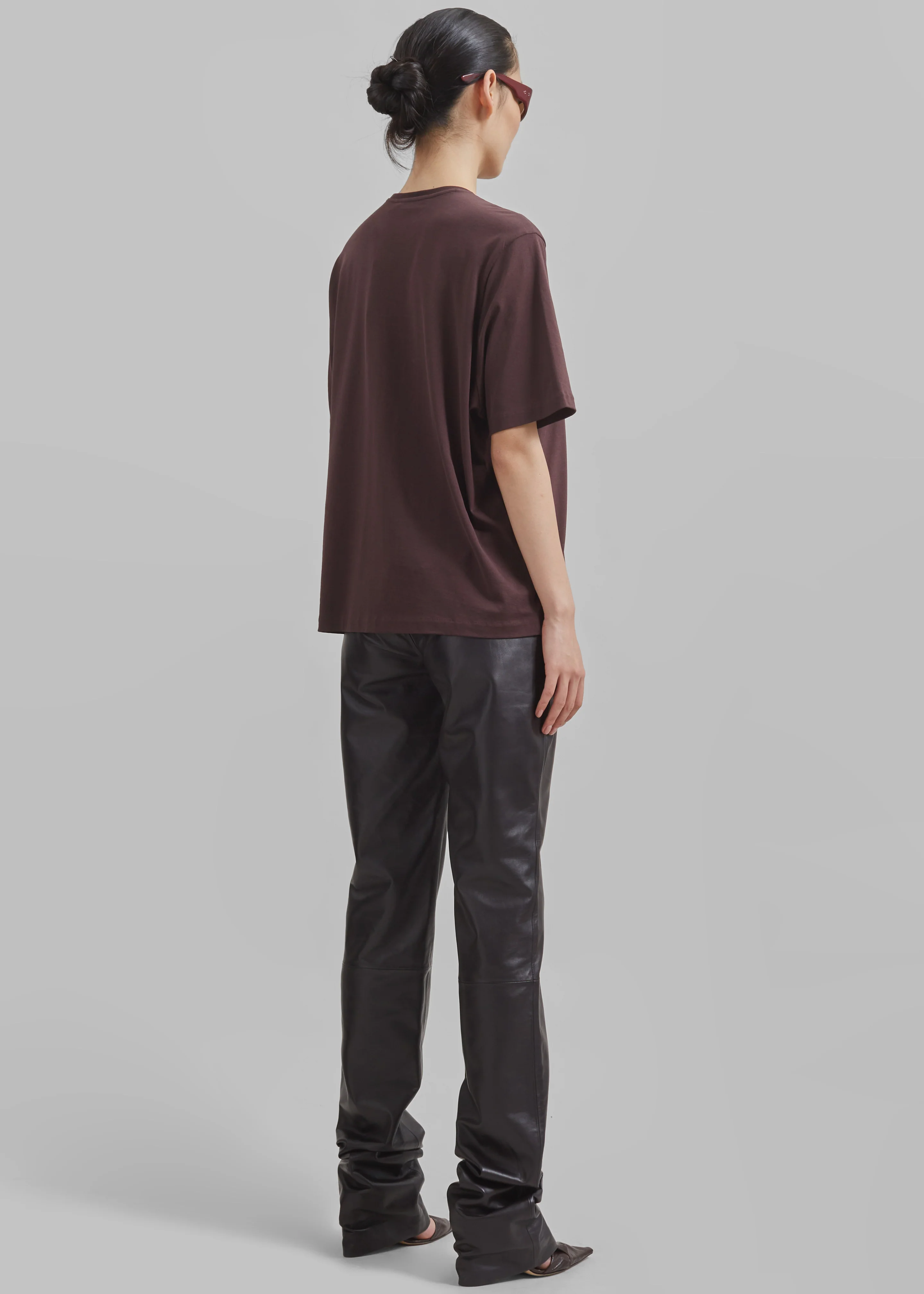 Harper Soft Organic T-Shirt - Dark Plum - Image 8