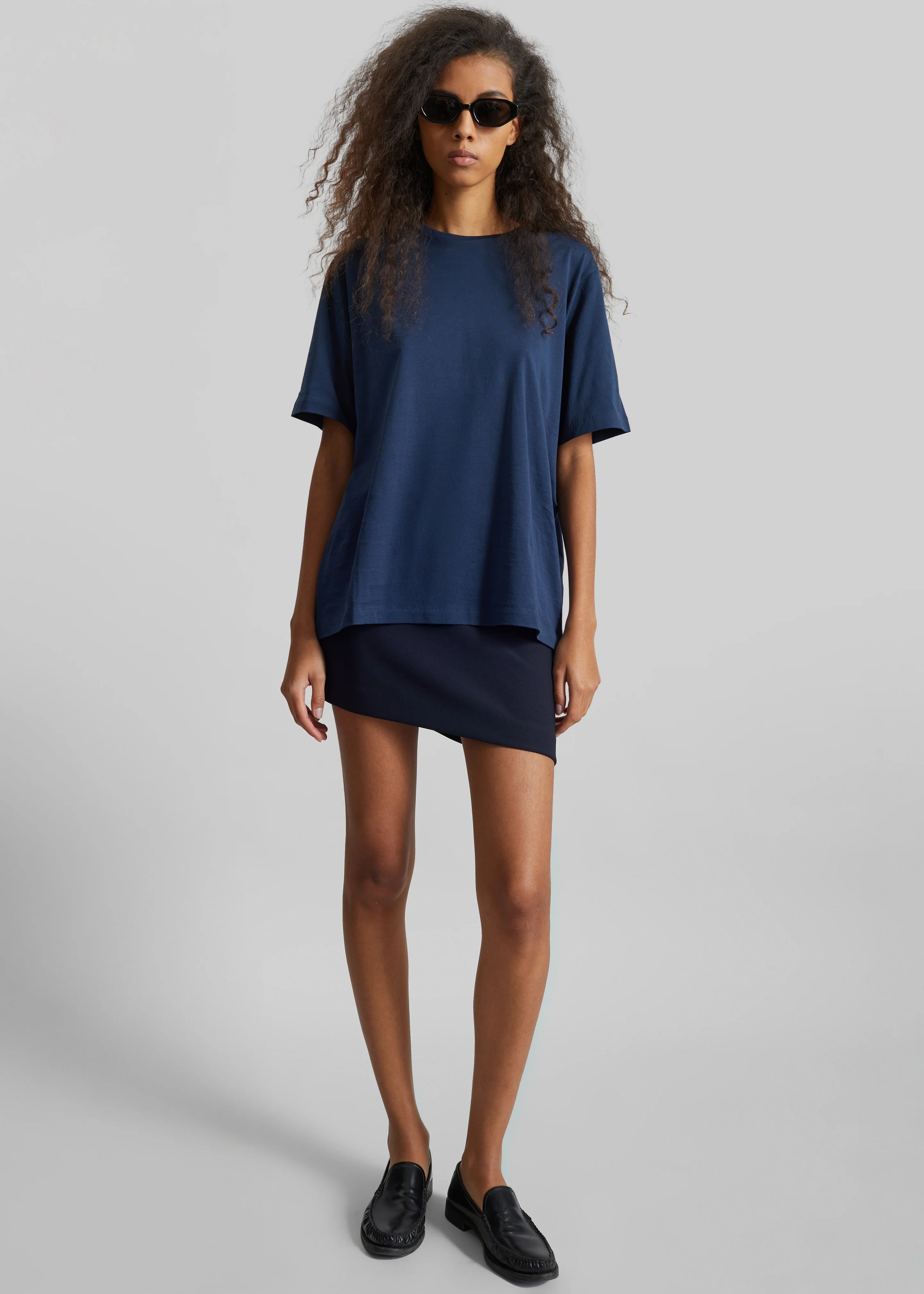 Harper Soft Organic T-Shirt - Navy - Image 2