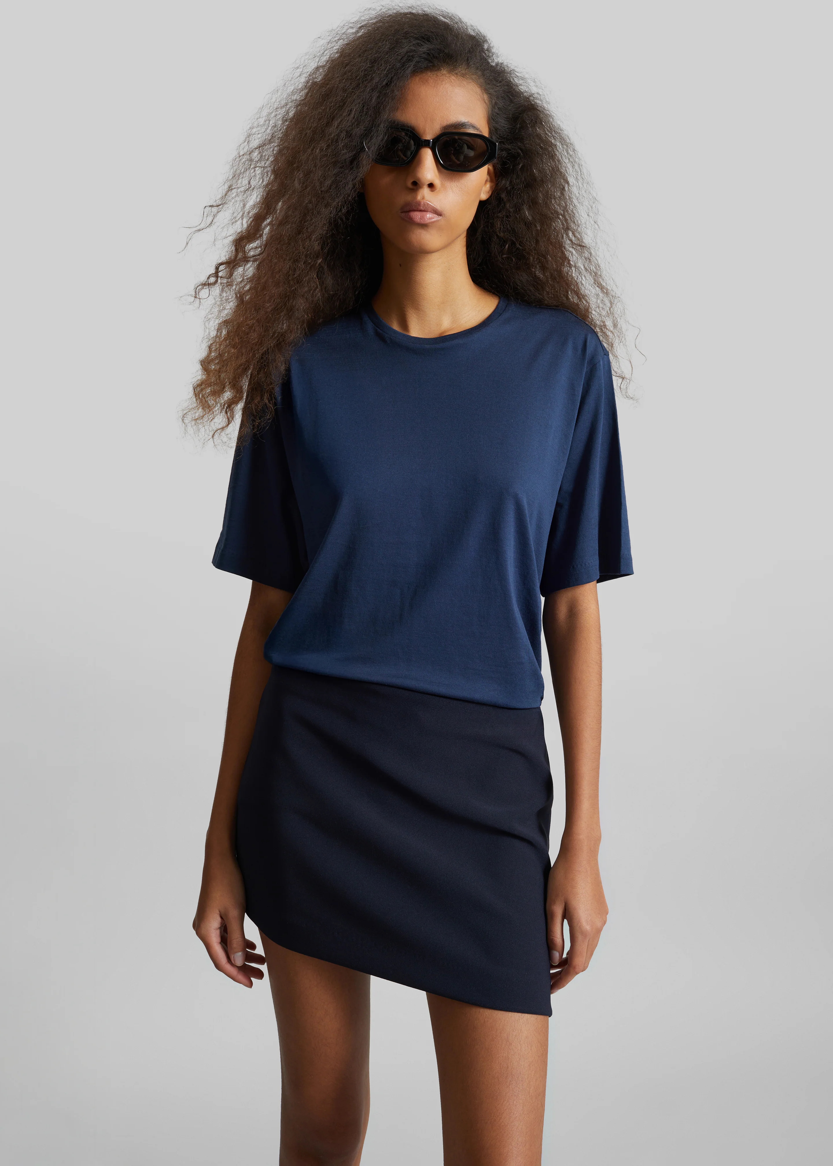 Harper Soft Organic T-Shirt - Navy - Image 3