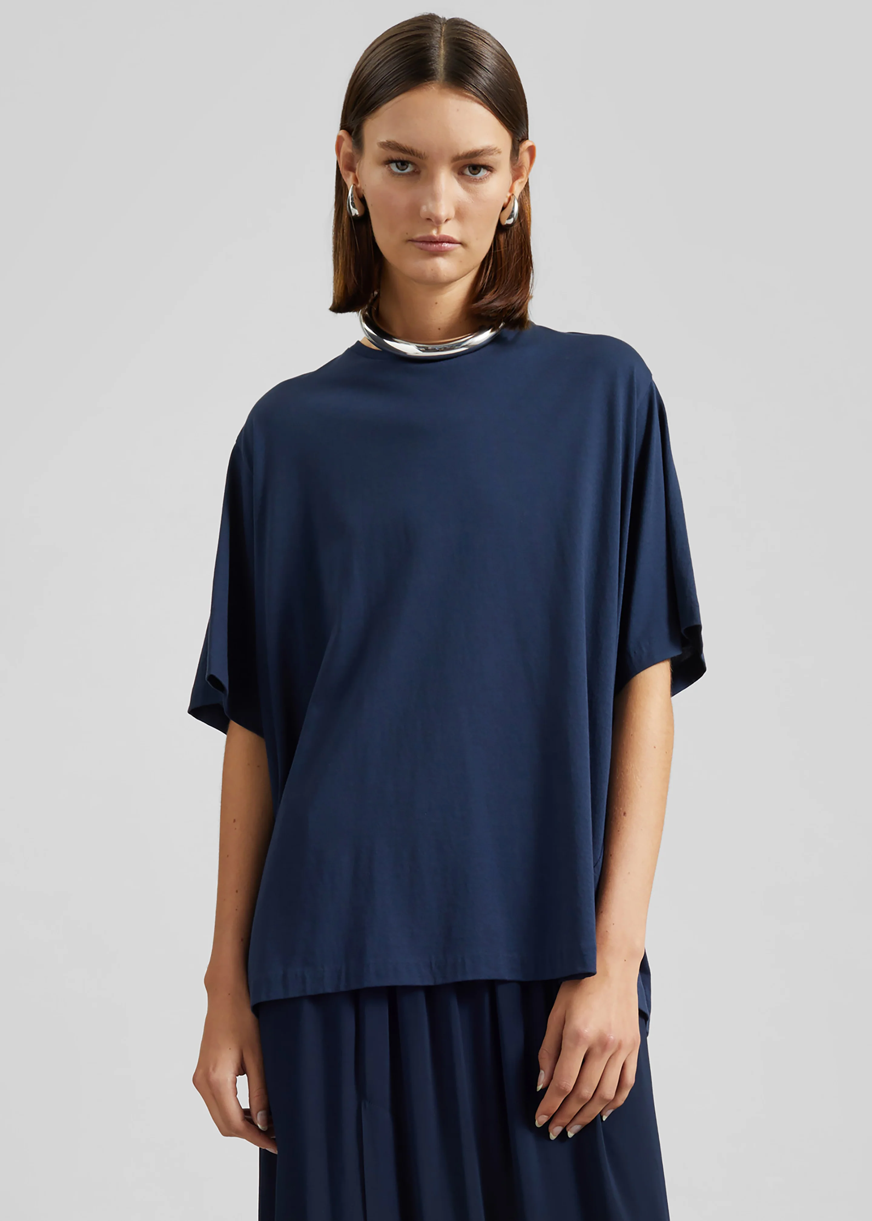 Harper Soft Organic T-Shirt - Navy - Image 5