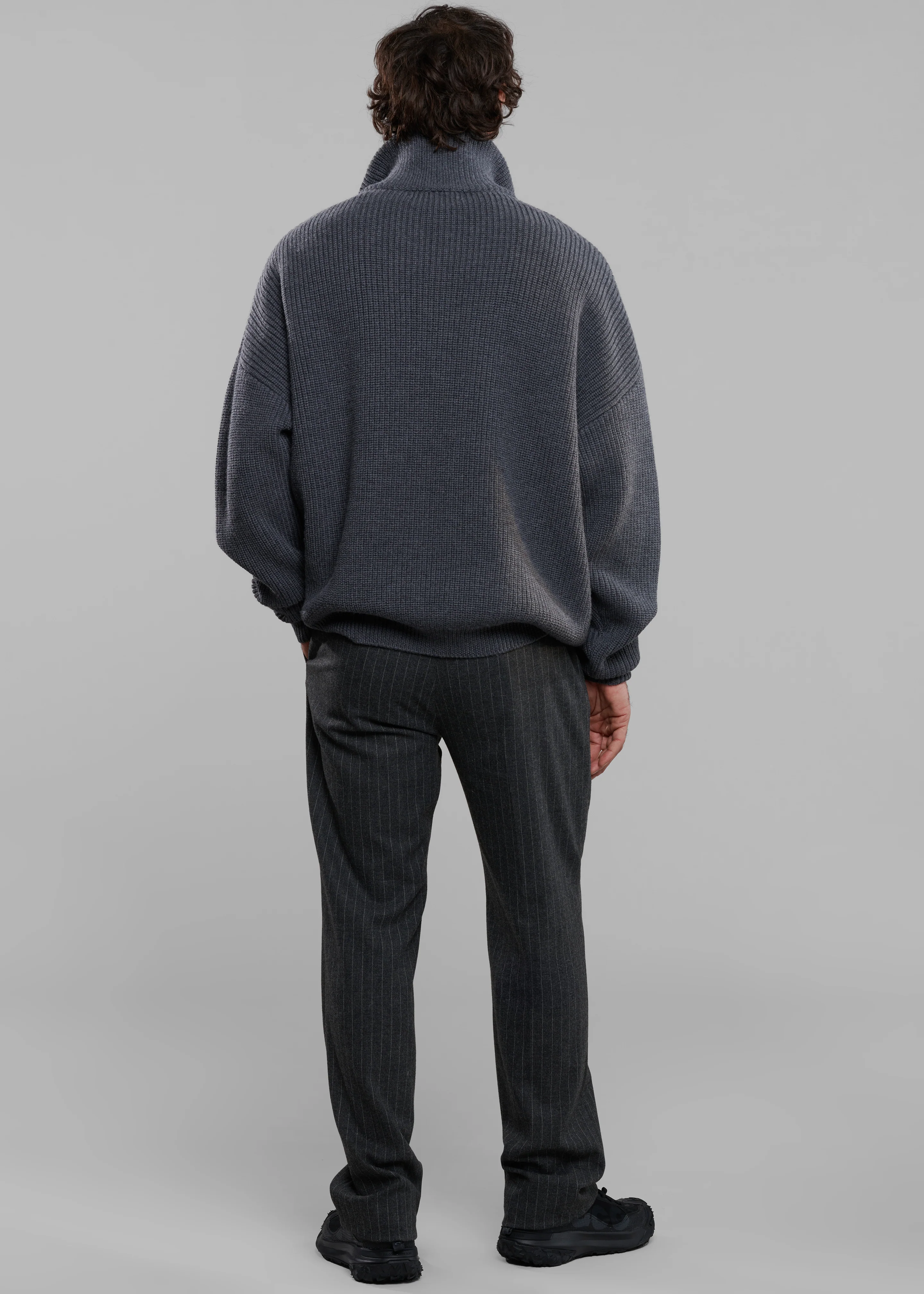 Harrison Quarter Zip Jumper - Grey Melange - Image 8