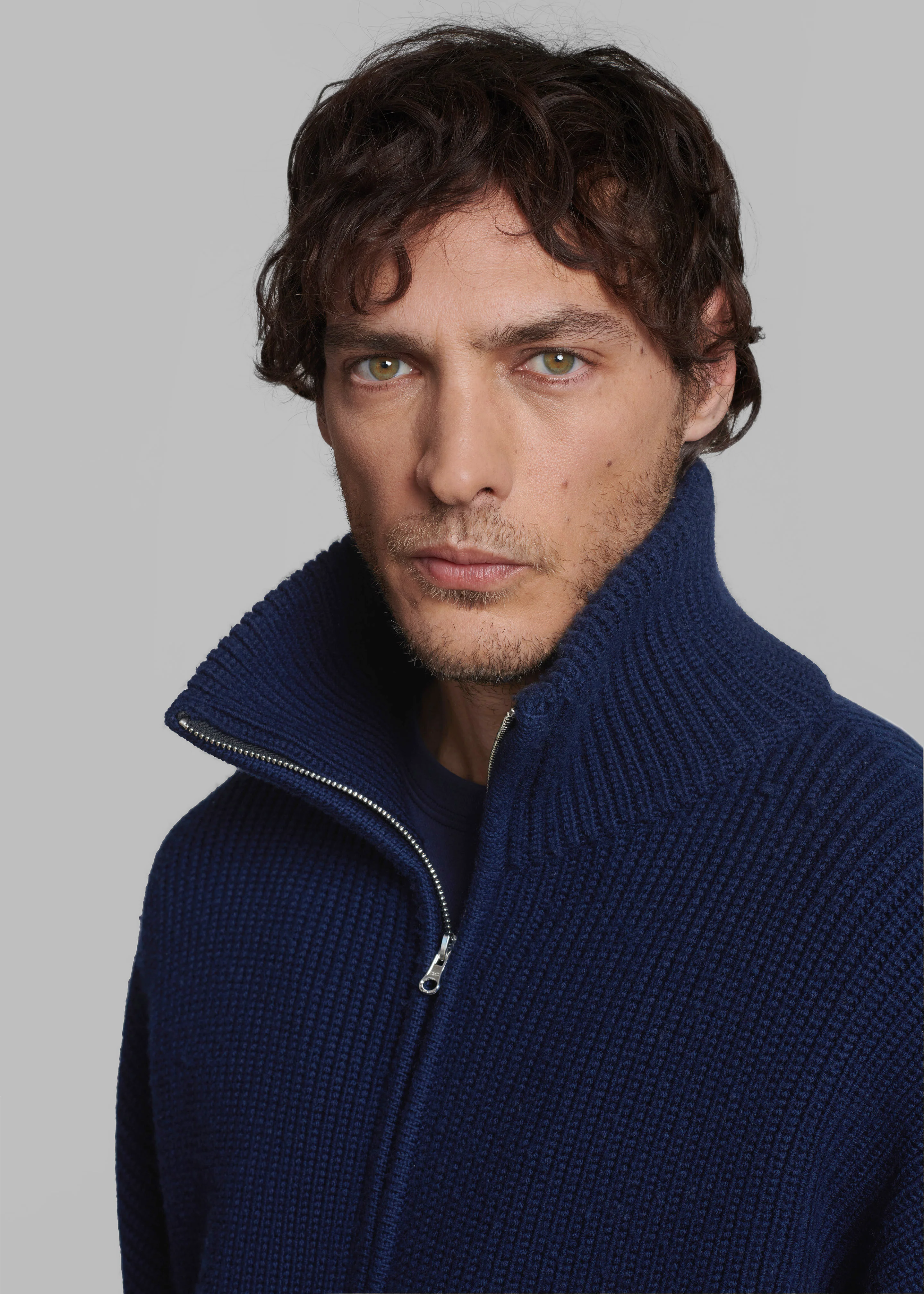Harrison Quarter Zip Jumper - Navy - Image 4