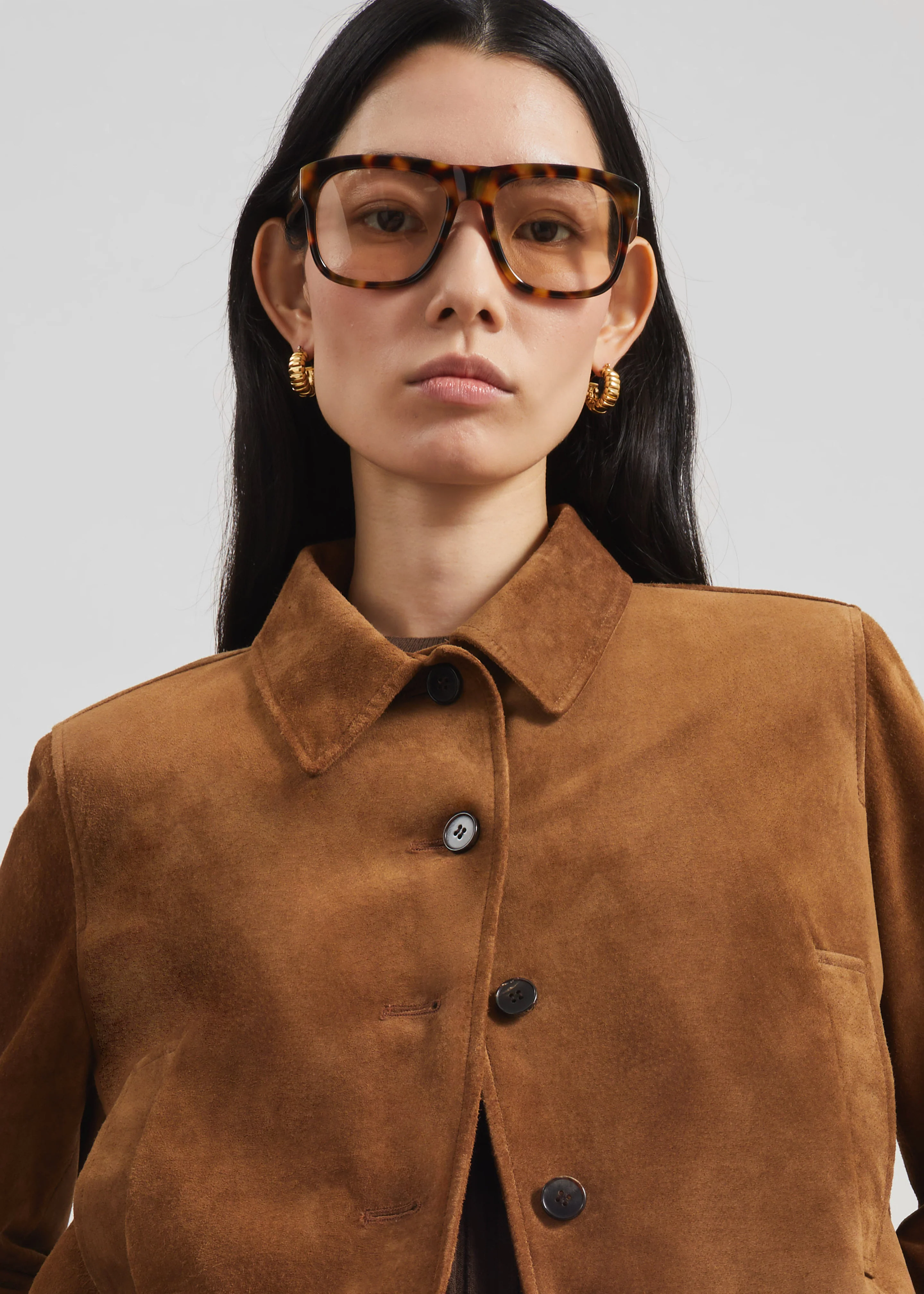Hartford Suede Short Jacket - Dark Camel - Image 5