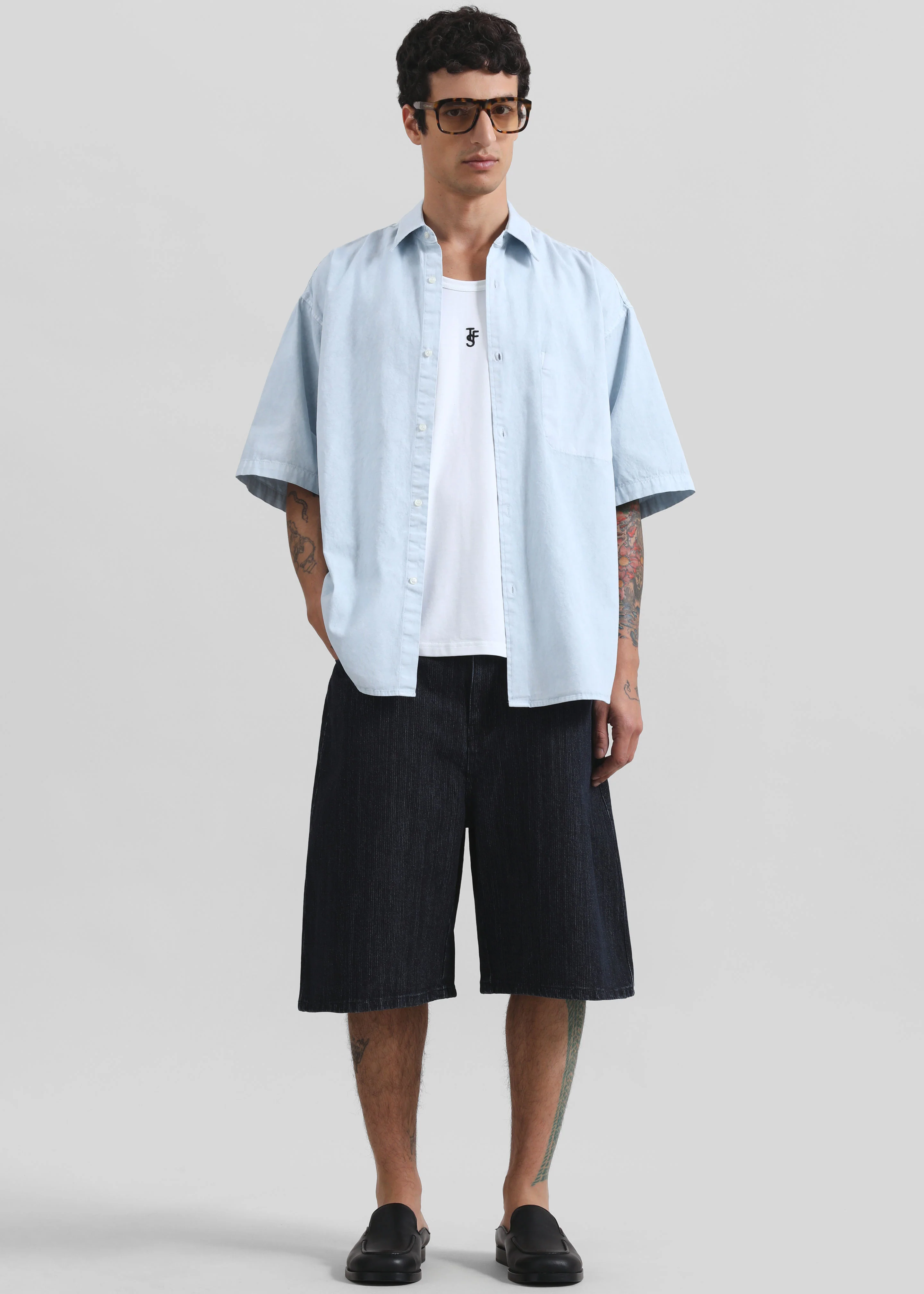 Havre Button Down Shirt - Pale Blue - Image 3