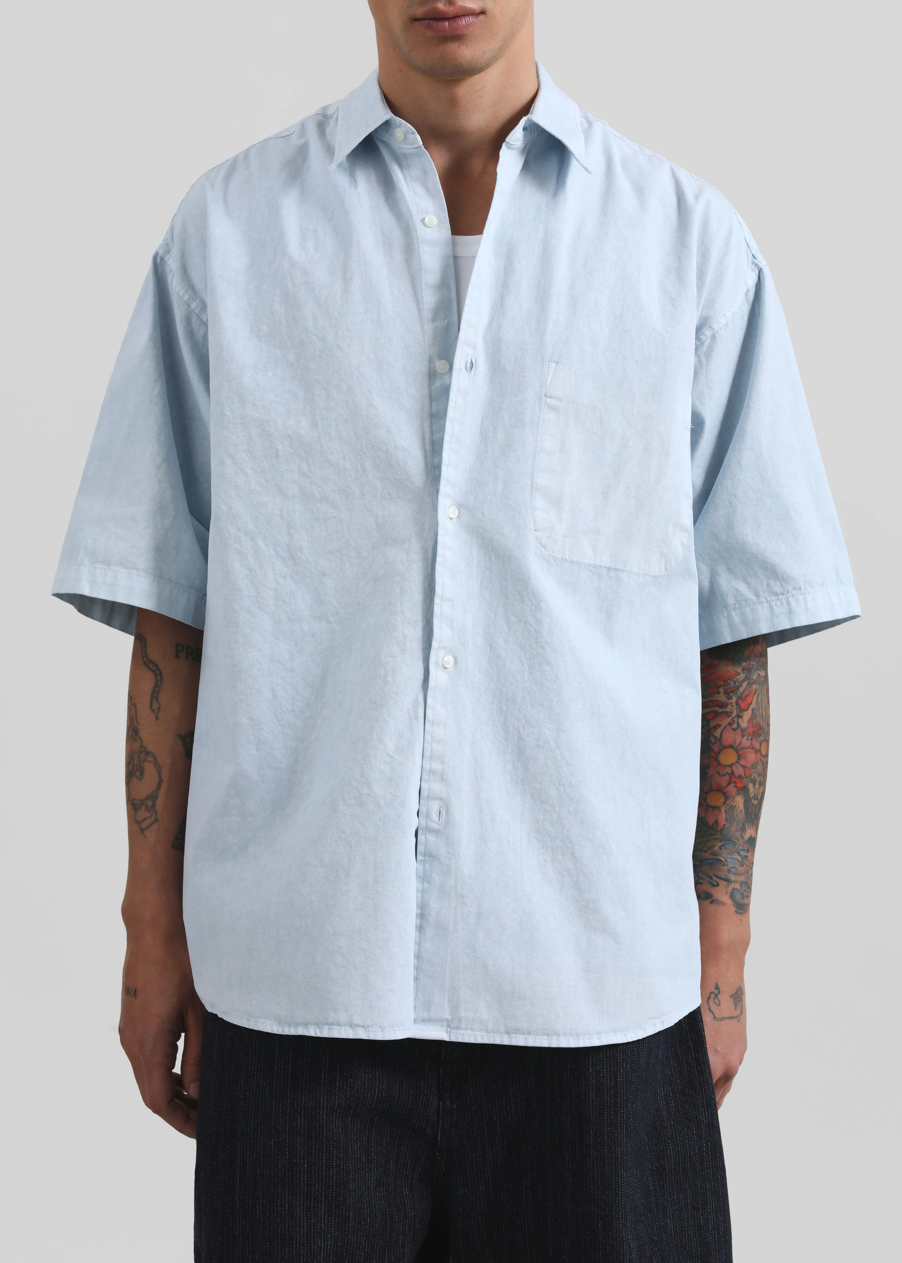 Havre Button Down Shirt - Pale Blue - Image 4