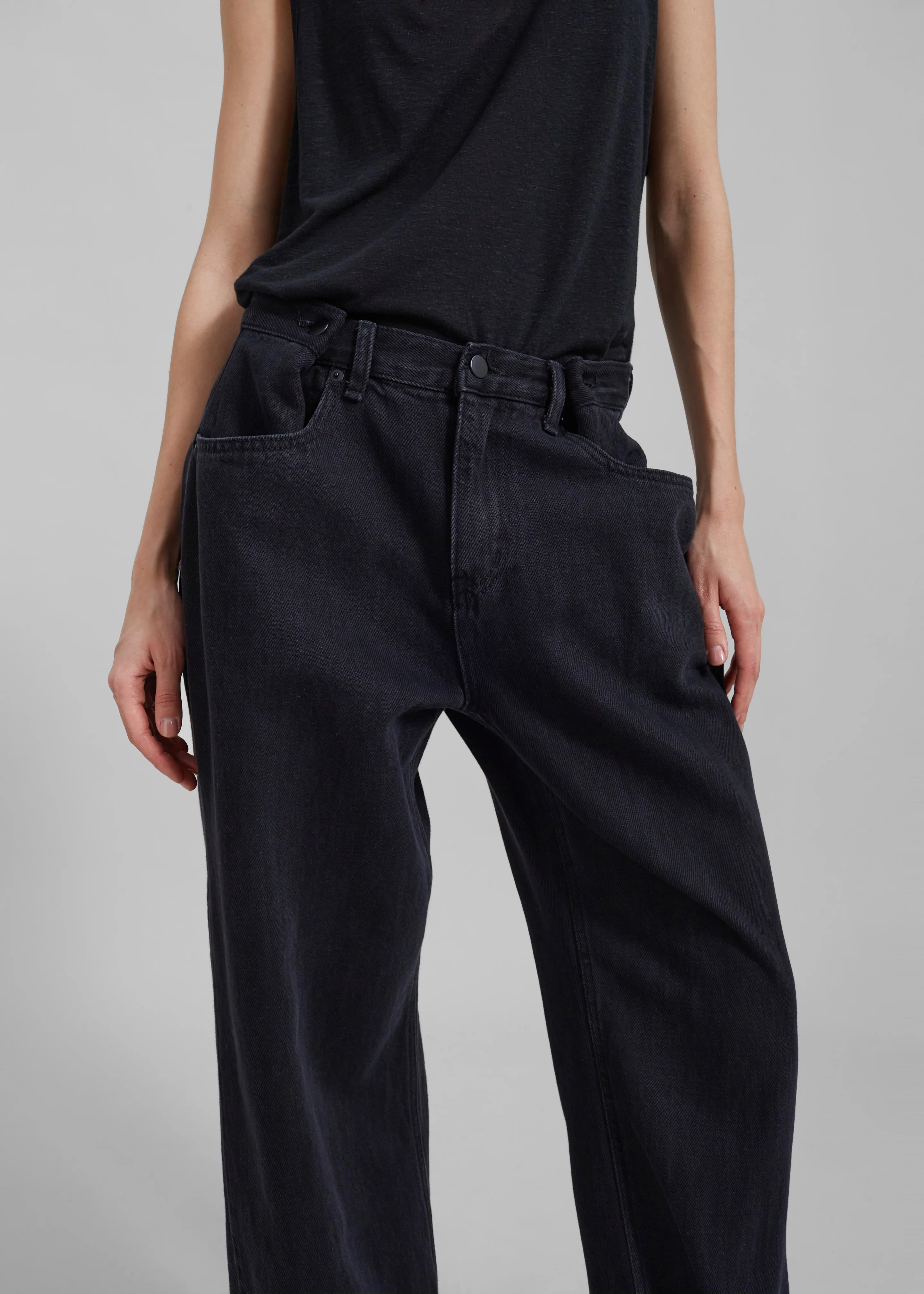 Hayla Denim Pants - Black Wash - Image 9