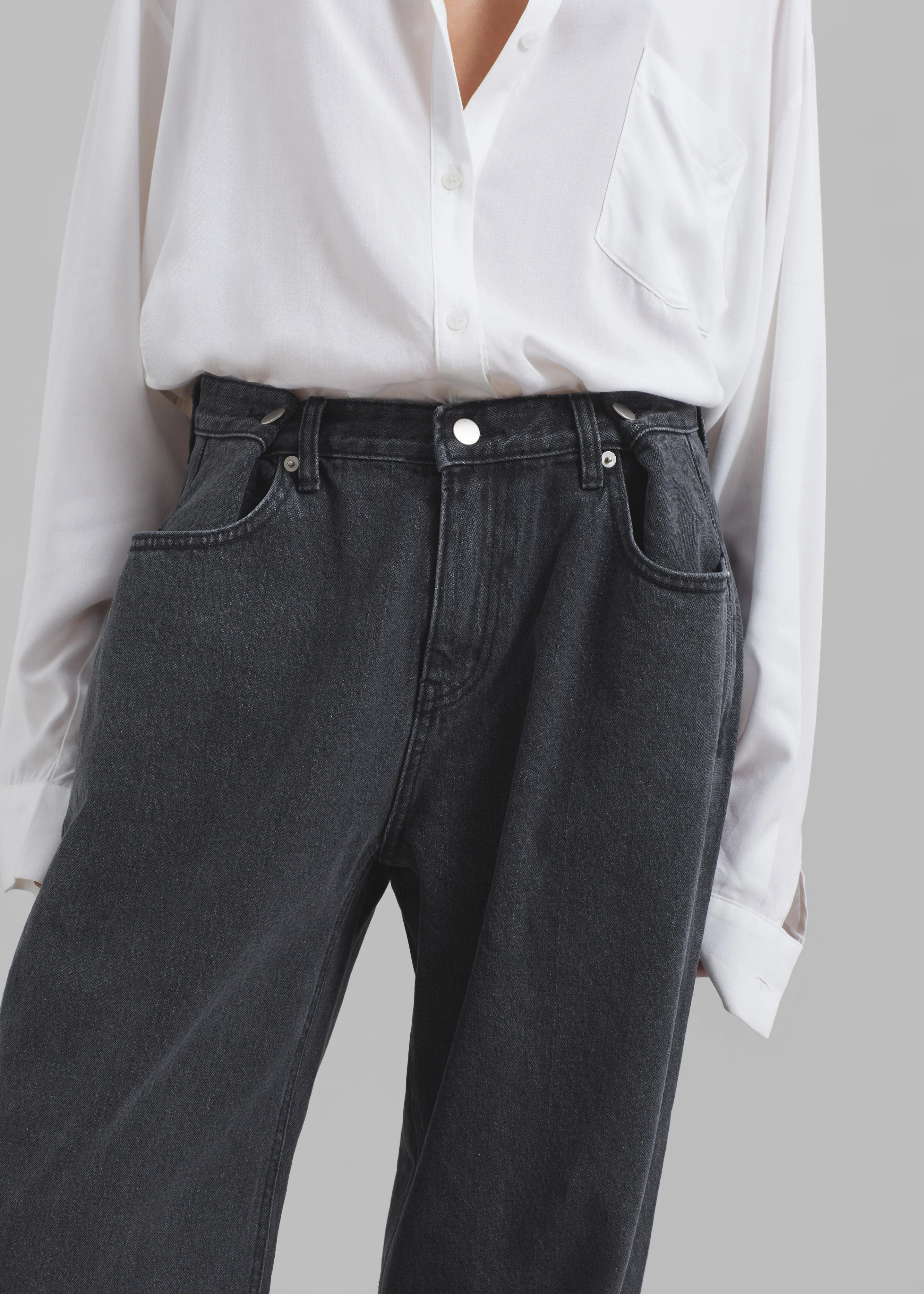 Hayla Denim Pants - Grey Wash - Image 2