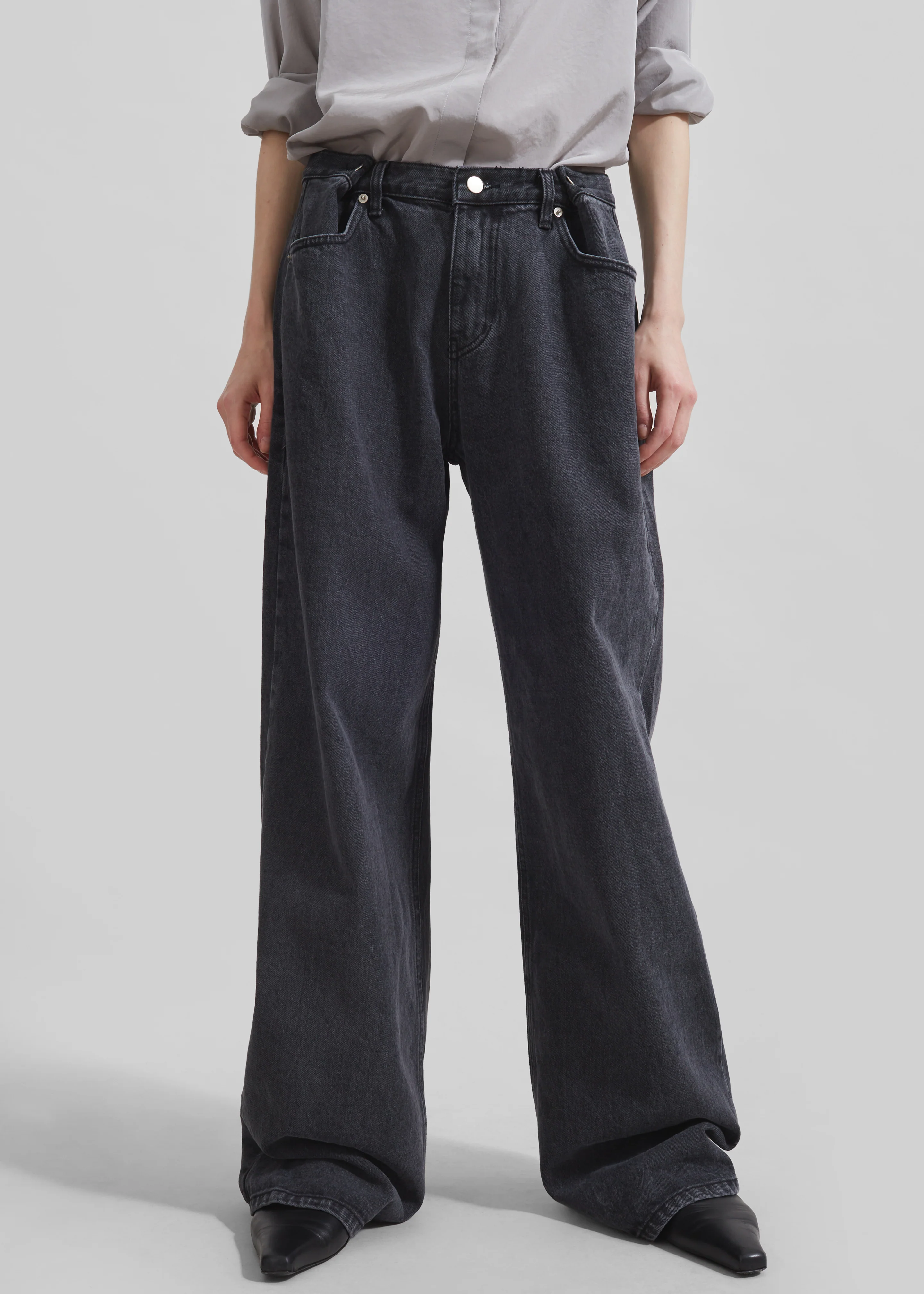 Hayla Denim Pants - Grey Wash - Image 3
