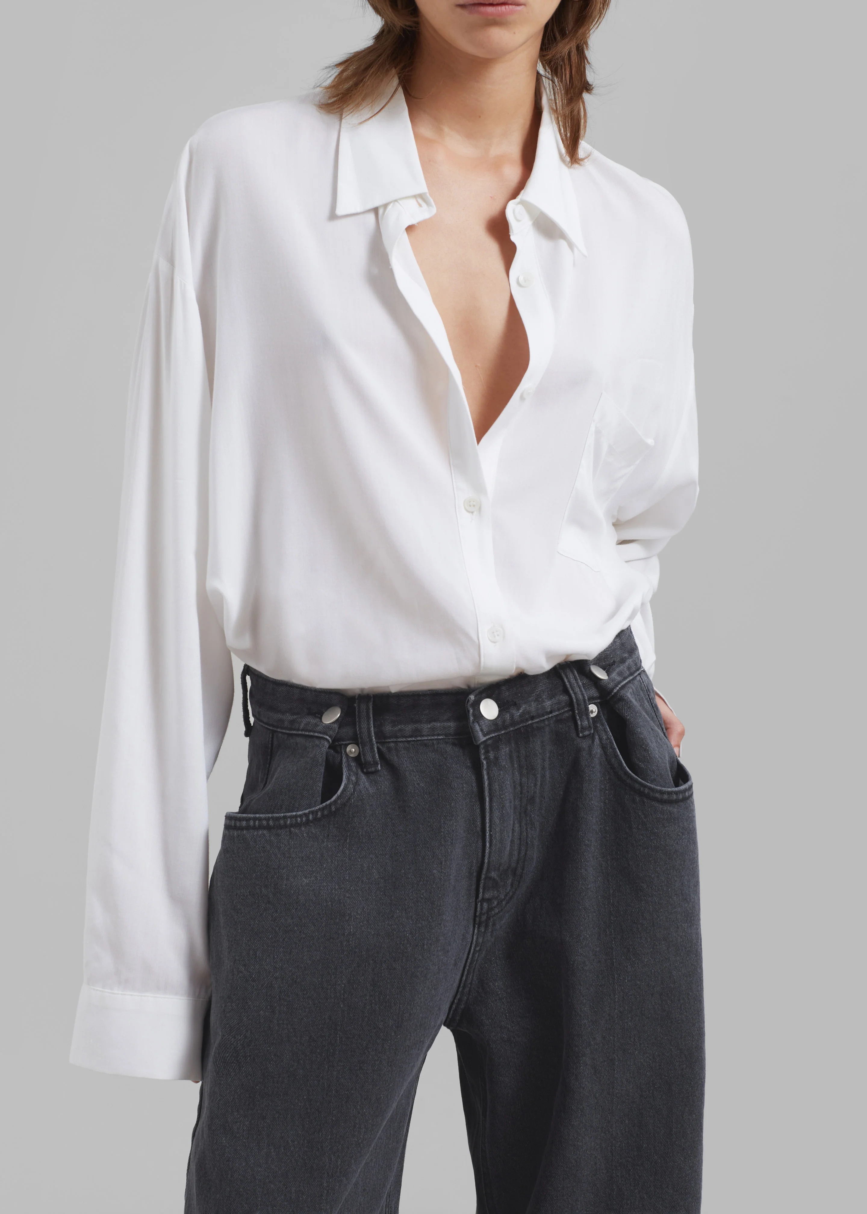 Hayla Denim Pants - Grey Wash - Image 6