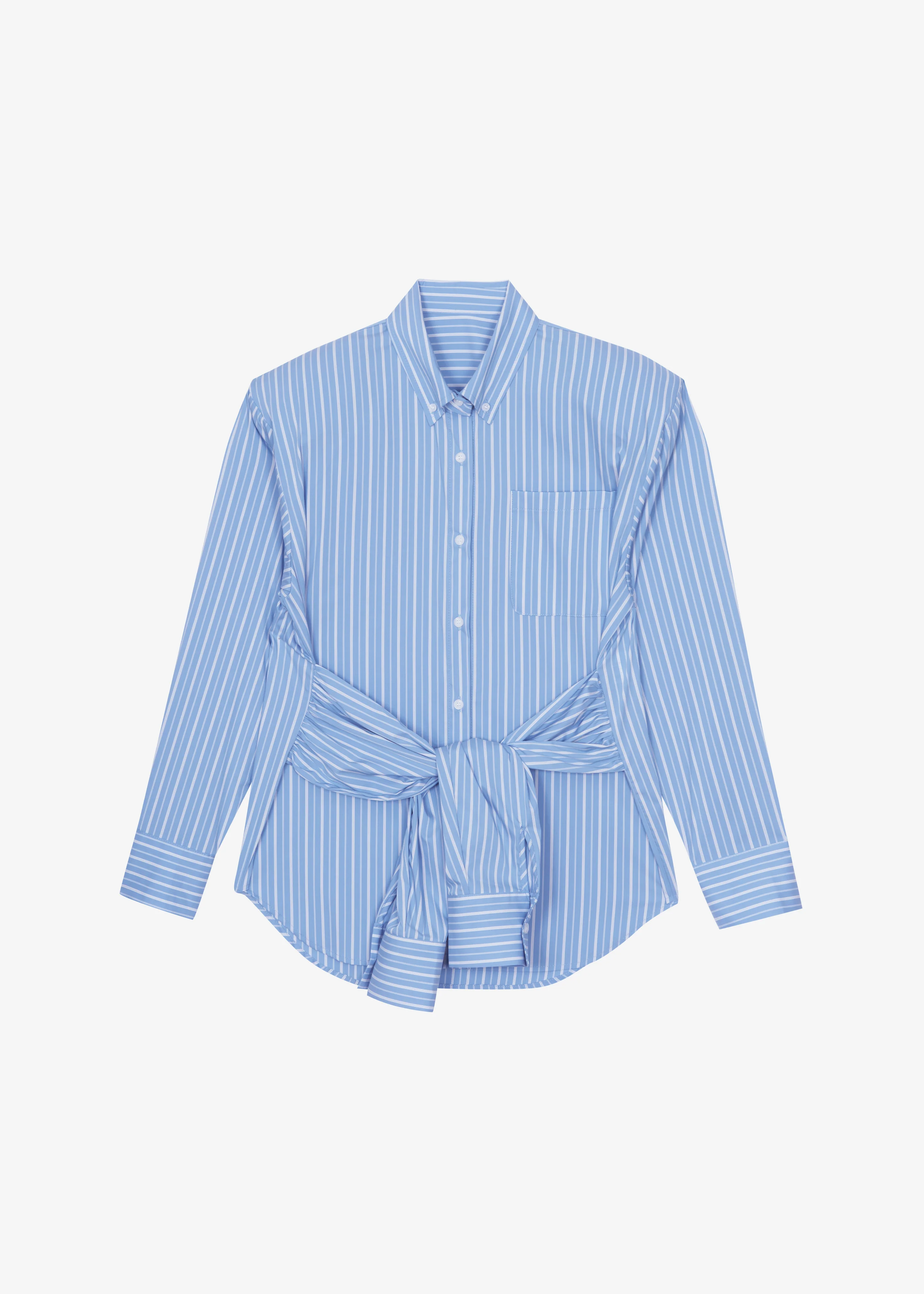 Heaton Double-Sleeve Padded Shirt - Blue/White Stripe - Image 10