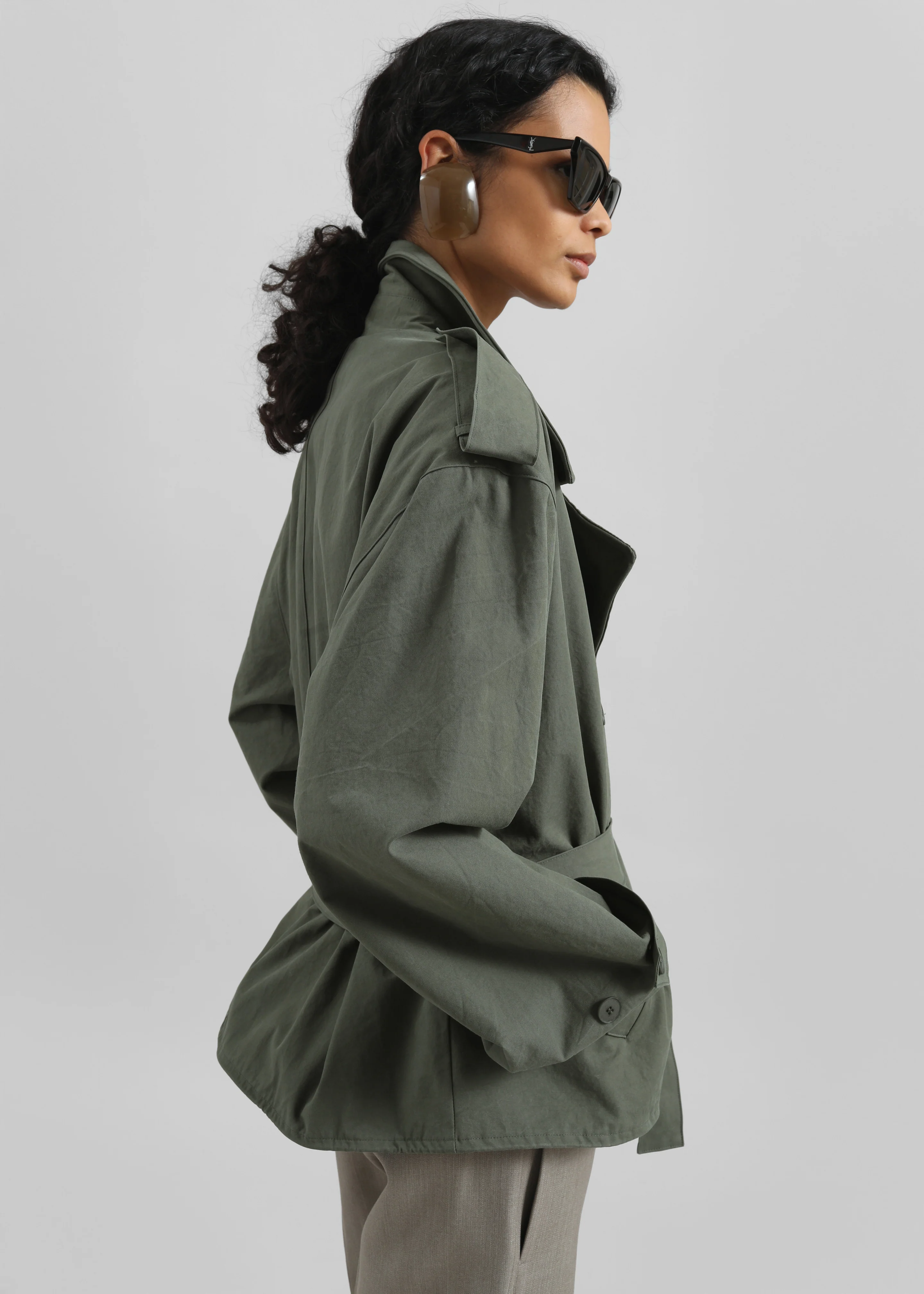 Hedley Wired Short Trench - Olive - Image 4