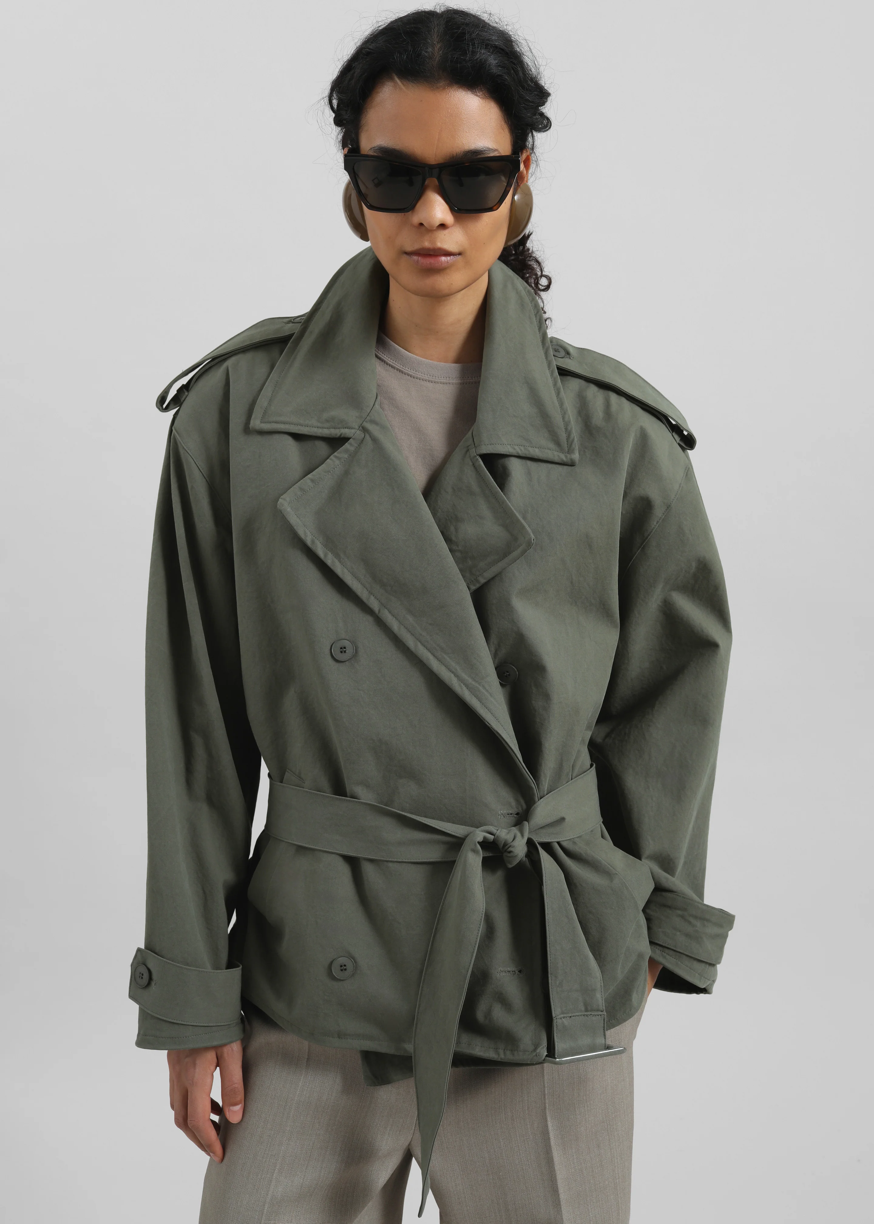 Hedley Wired Short Trench - Olive - Image 5