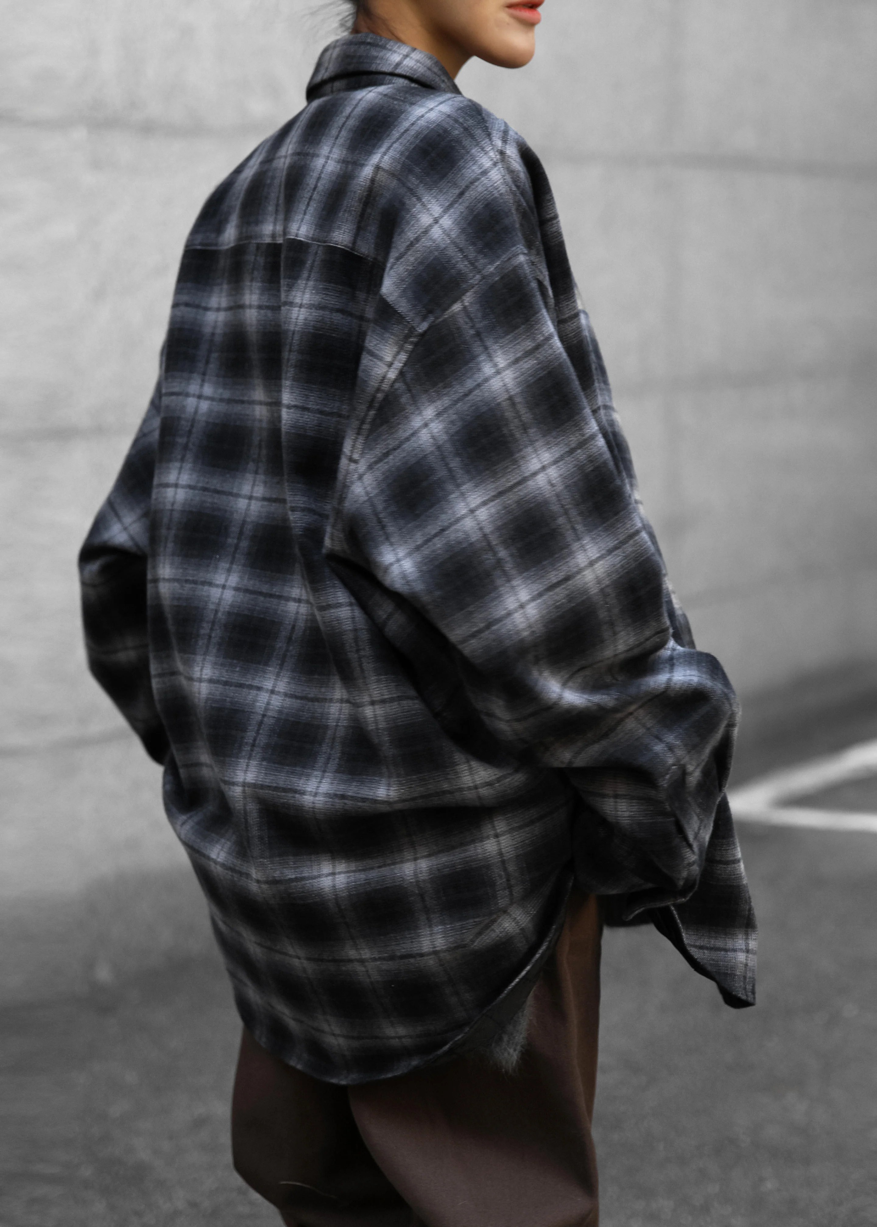 Helka Flannel Quilted Shirt - Charcoal - Image 12