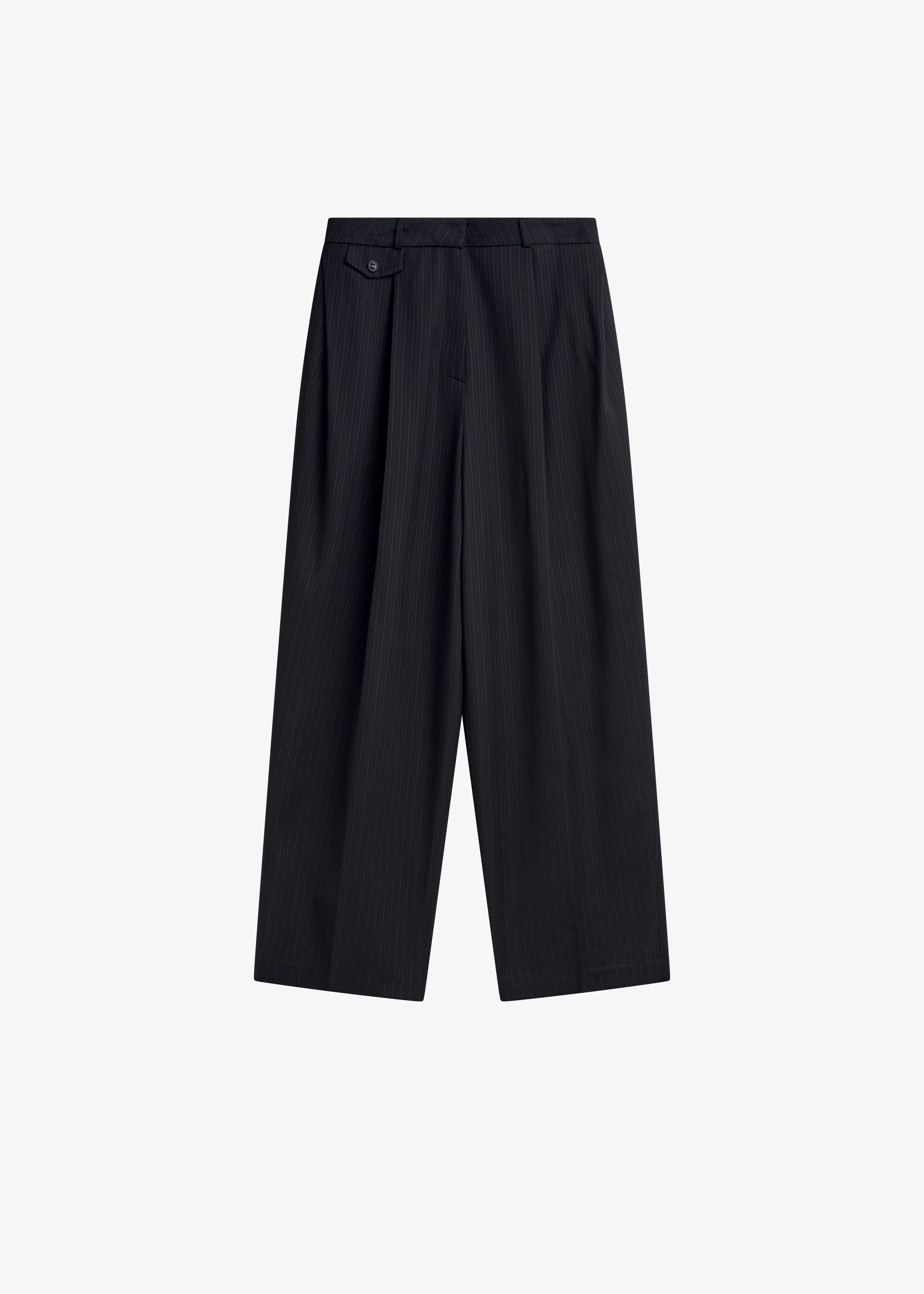 Helmond Pleated Trousers - Black Multi Stripe - Image 9